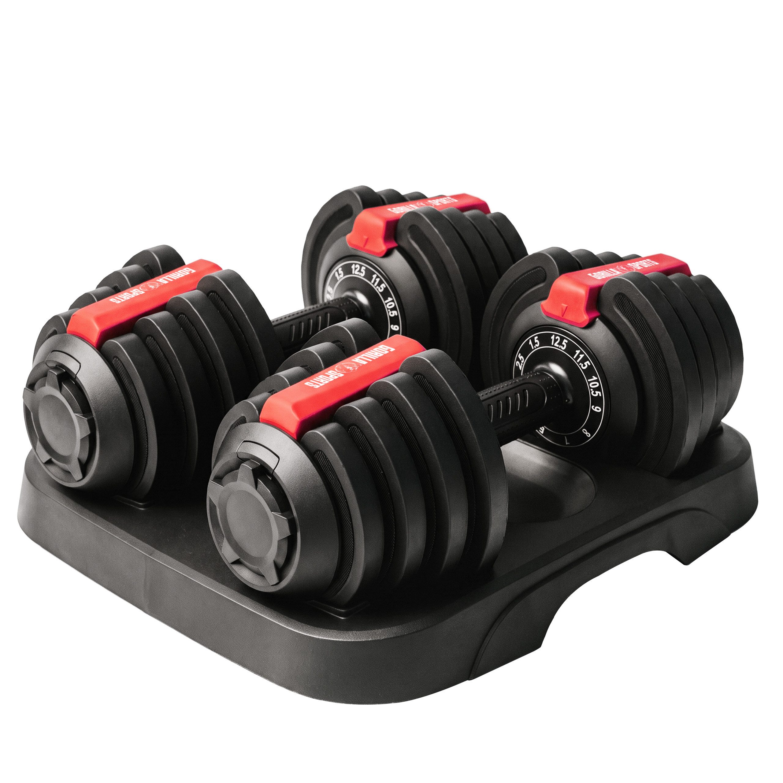 GORILLA SPORTS Dumbbell GORILLA SPORTS® Verstellbare Hanteln 25 kg Set 2 x 12,5 kg 11 Stufen