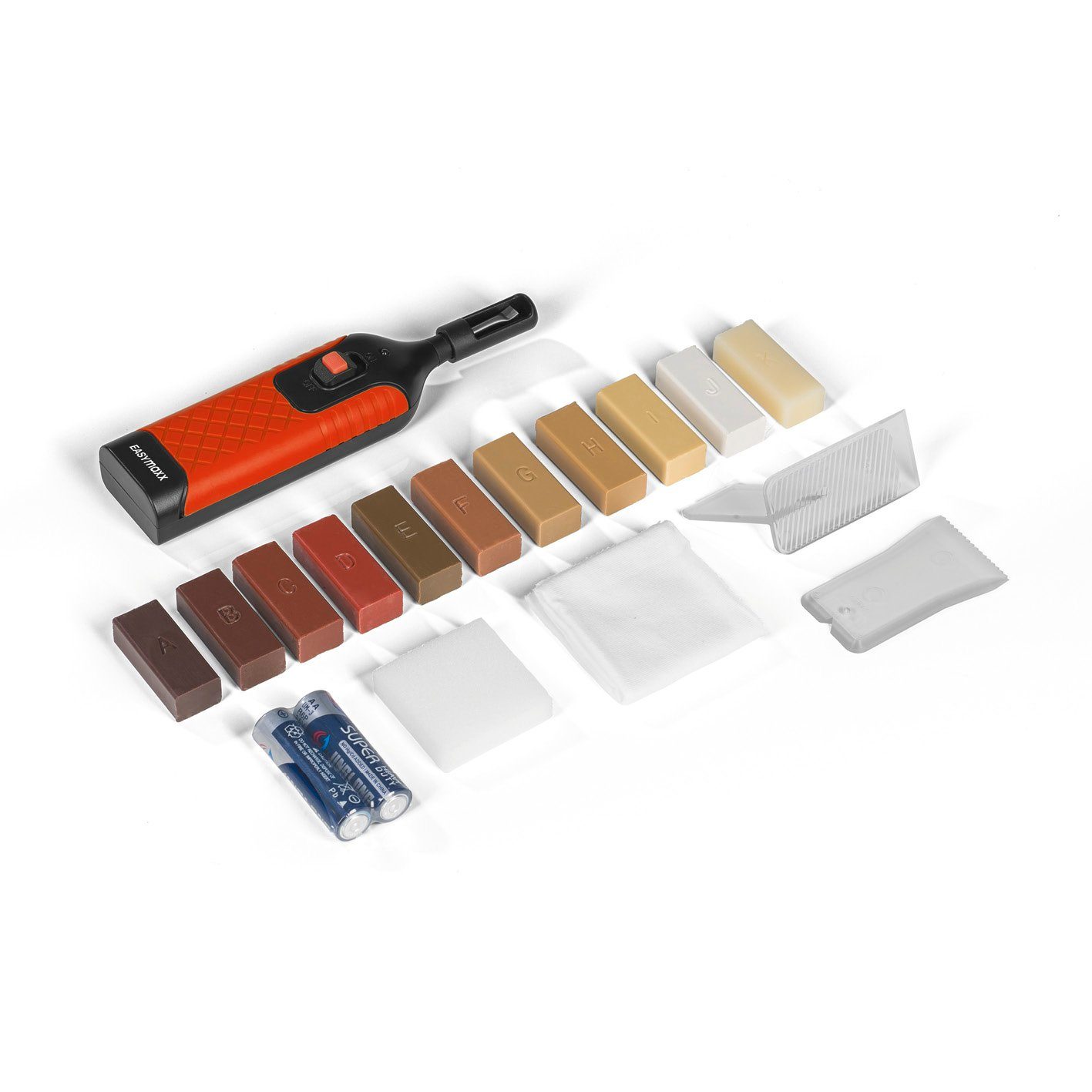 einfache Laminat & kombinierbare Parkett Laminat Anwendung EASYmaxx 19-tlg., 11 St., Wachsfarben, 19 Reparatur-Set -