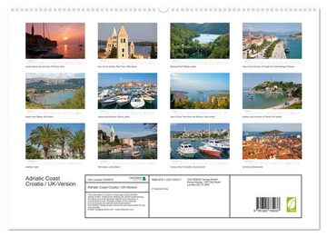 CALVENDO Wandkalender Adriatic Coast Croatia / UK-Version (Premium-Calendar 2023 DIN A2 Landscape)