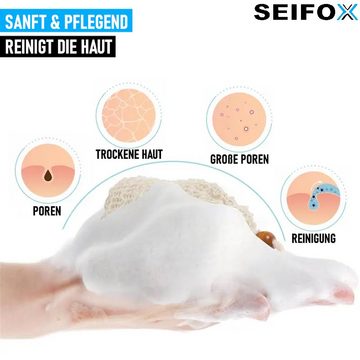 MAVURA Seifenablage SEIFOX Seifenbeutel Seifensäckchen Seifennetz Seifensack, Seifenrestebeutel Peeling-Schwamm Netz [4er Set]