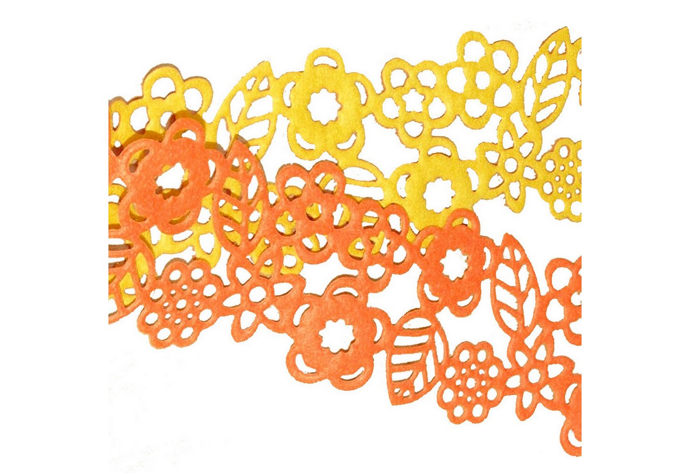 Thumbnail - Deko AS Bastelband Tischband aus Filz - 2-farbig gelb/orange -10cm 2m 1VE = 3 x 2m -64