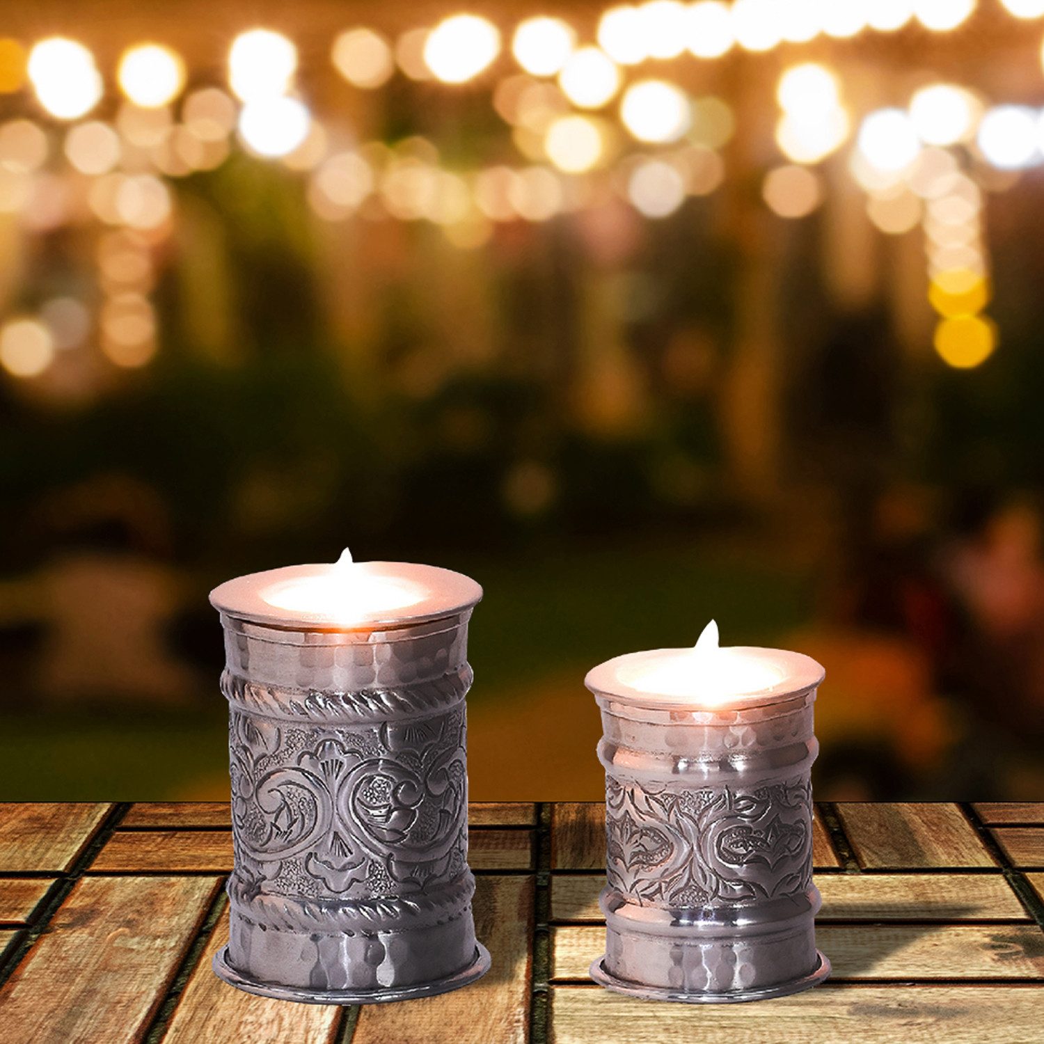 Marrakesch Orient & Mediterran Interior Teelichthalter Orientalische Teelichthalter Kerzenhalter Dekoration Doha 3 (1 St), Handarbeit