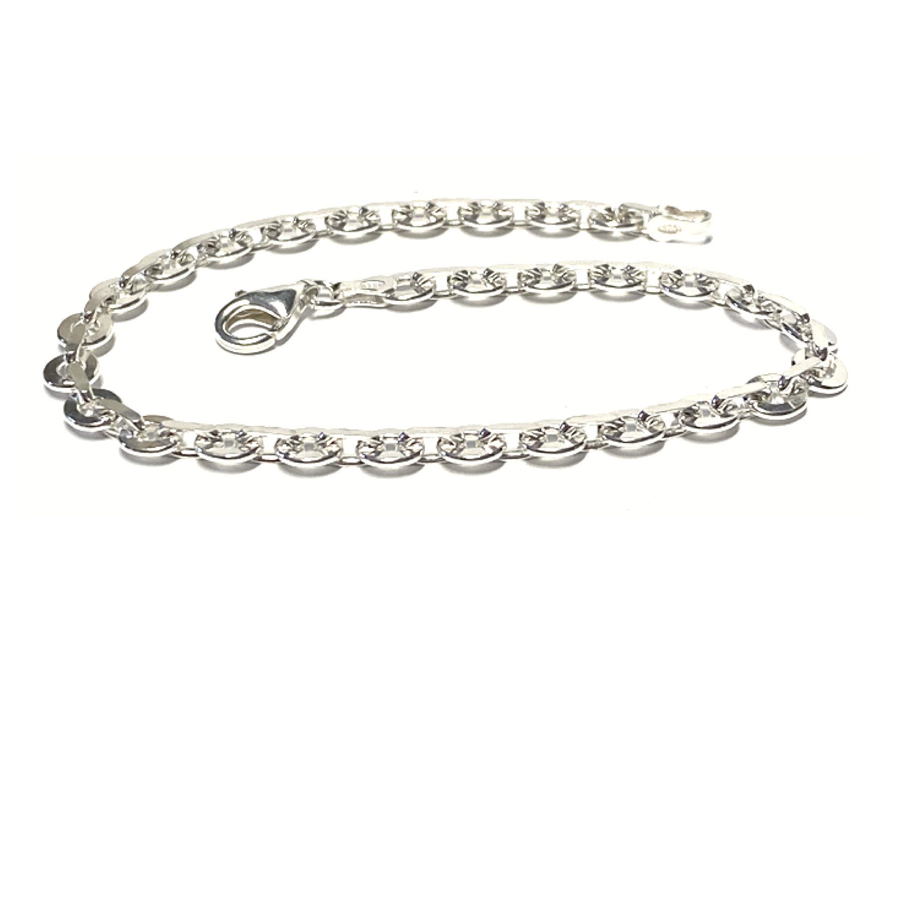 Silberarmband Armband 925/- Silber Fantasiemuster Spiegelanker beweglich 21cm
