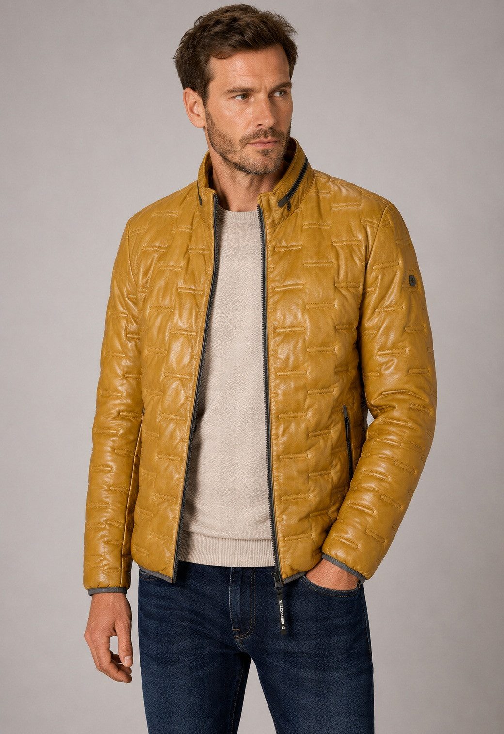 MILESTONE Lederjacke MSAversa Butterweiches Lammnappa mit Steppoptik & Sorona® Wattierung