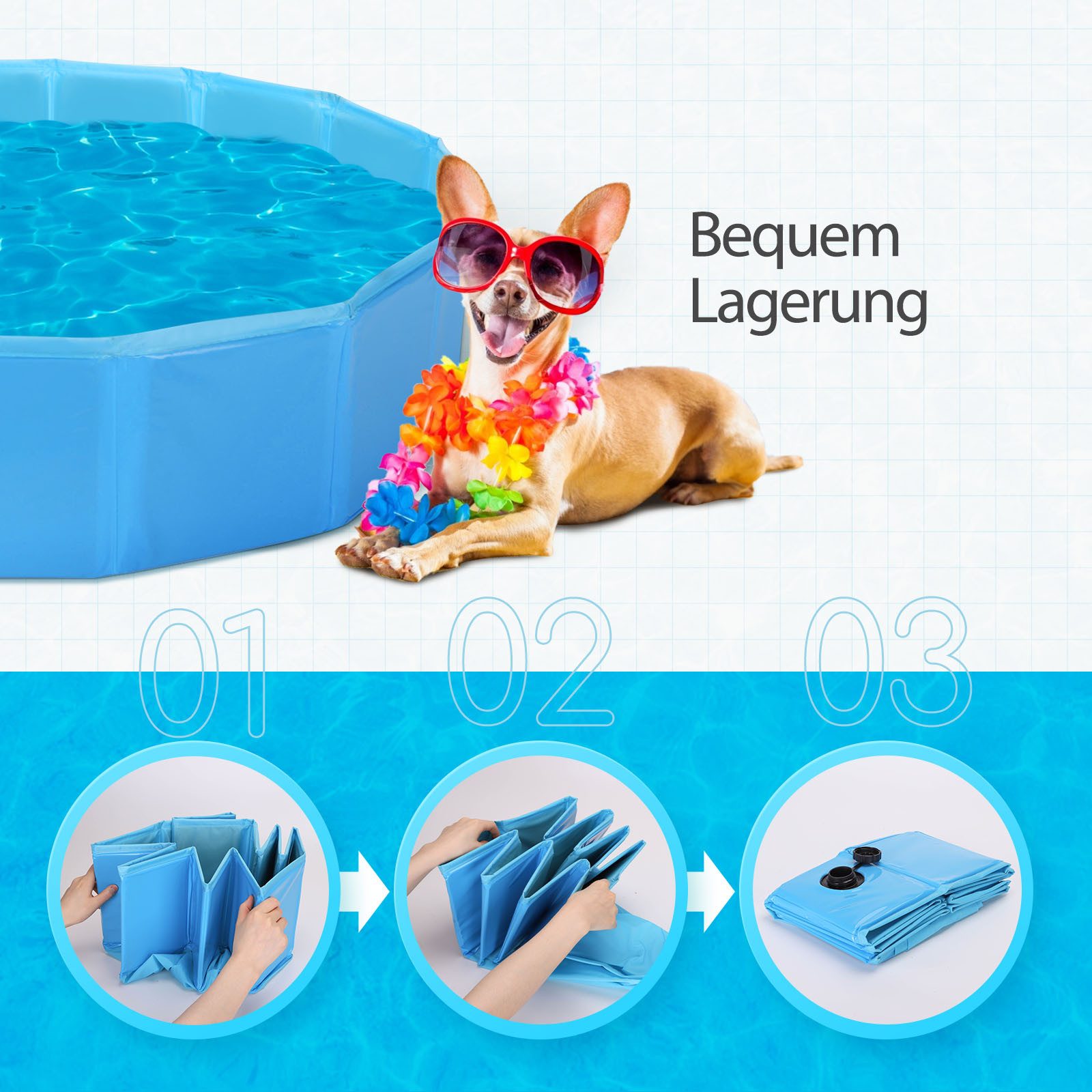 nobleza Hundematte Faltbarer Pool Faltbarer Hundepool günstig online kaufen