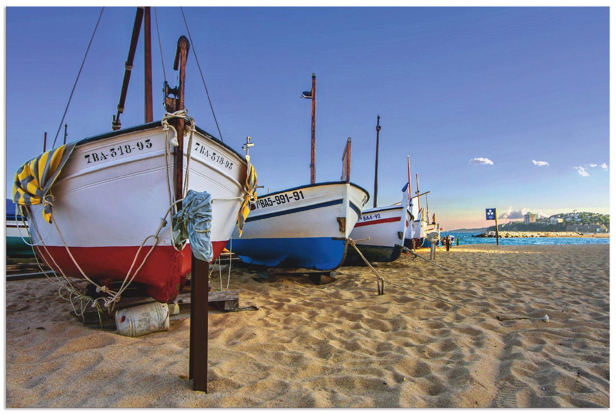Artland Wandbild Fischerboote am Strand, Strand (1 St), als Alubild, Leinwandbild, Wandaufkleber oder Poster in versch. Größen