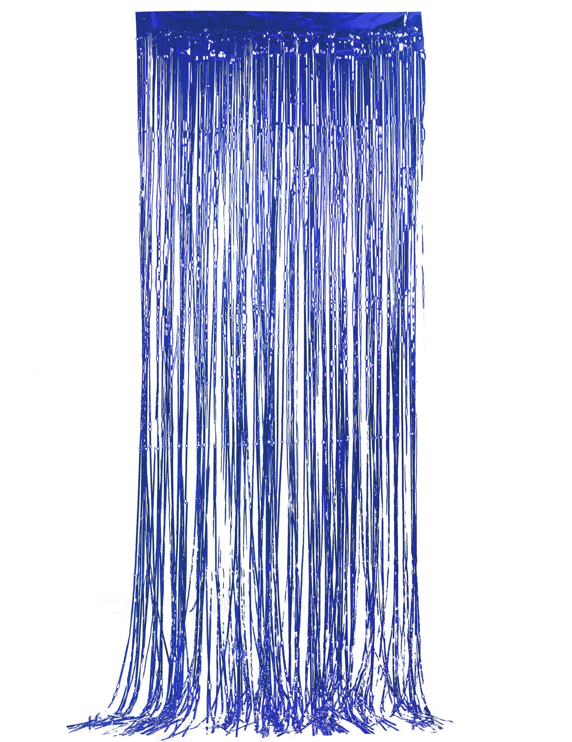 partydeco Kostüm Metallic Fadenvorhang Nachtblau 90 x 250 cm