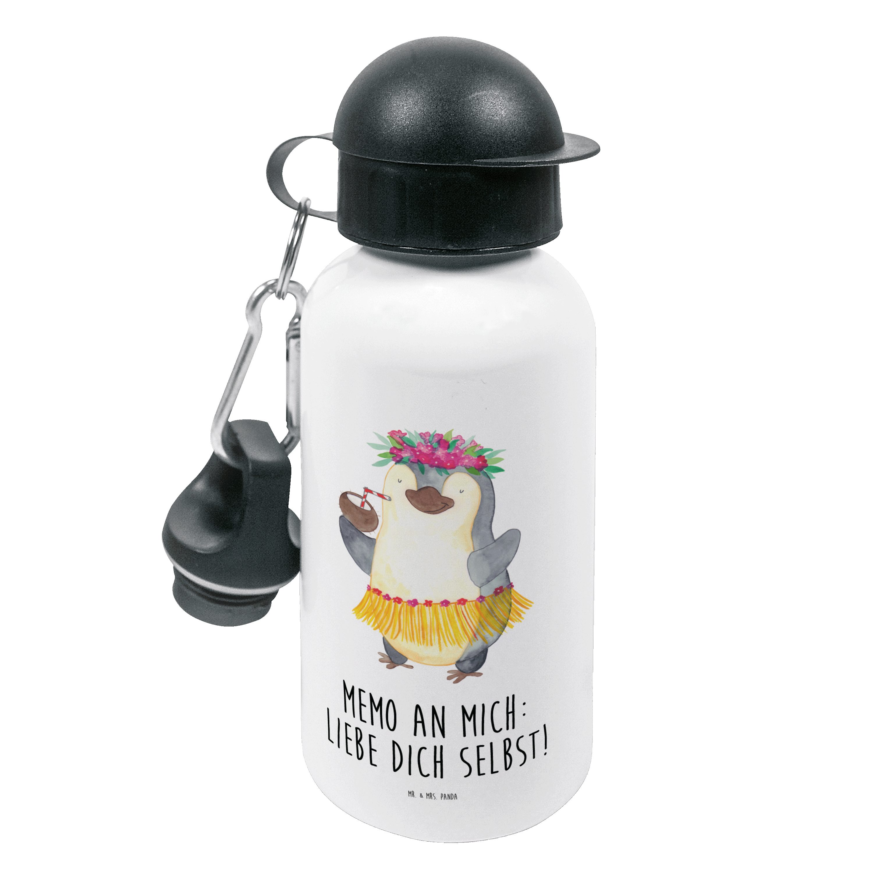 Mr. & Mrs. Panda Trinkflasche Pinguin Kokosnuss - Weiß - Geschenk, Ferien, Kinder Trinkflasche, Jun, Bruch- und auslaufsicher