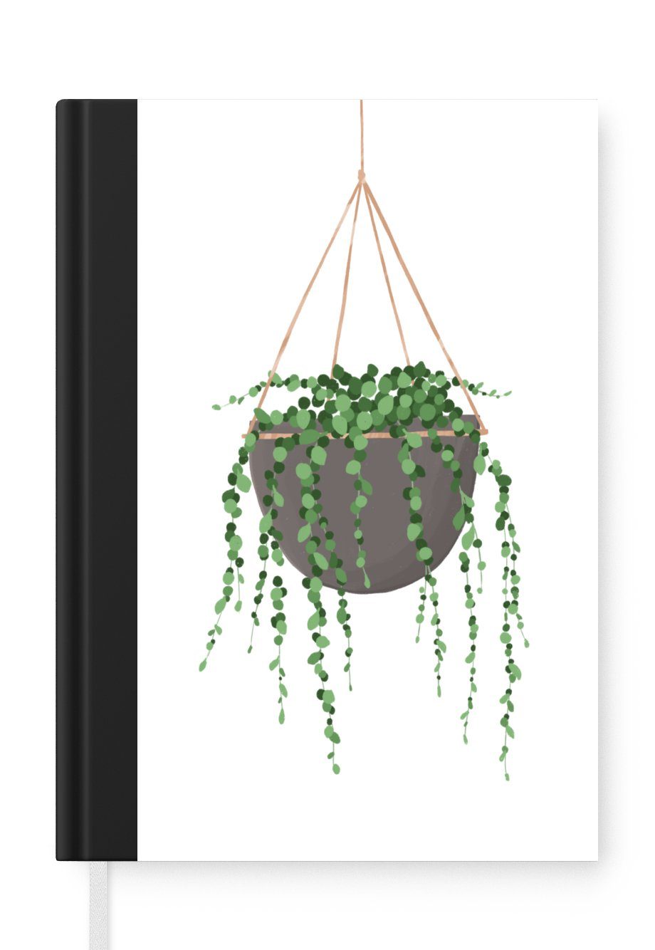 MuchoWow Notizbuch Pflanzen - Hängender Blumentopf - Zimmerpflanzen, Journal, Merkzettel, Tagebuch, Notizheft, A5, 98 Seiten, Haushaltsbuch