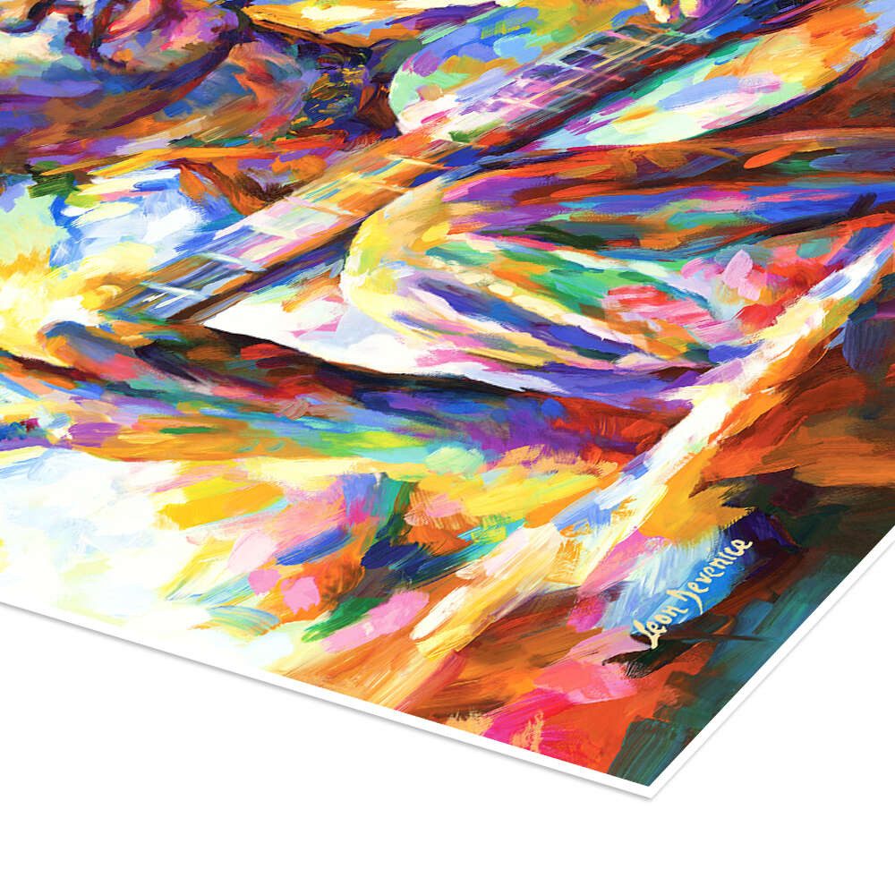 Posterlounge Wandbild Jimi Hendrix an der Guitarre, Leon Devenice, erhältlich als Poster, Leinwandbild, Wandsticker oder Acrylglasbild
