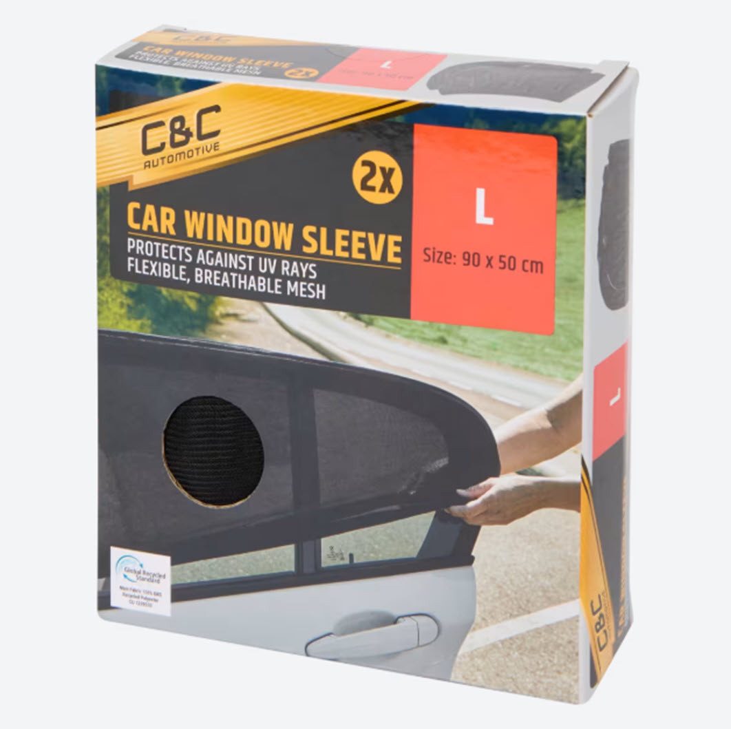 Spectrum Autosonnenschutz Auto-Fensterbezug 2er Set Autofenster-Sonnenschutz zum Überziehen