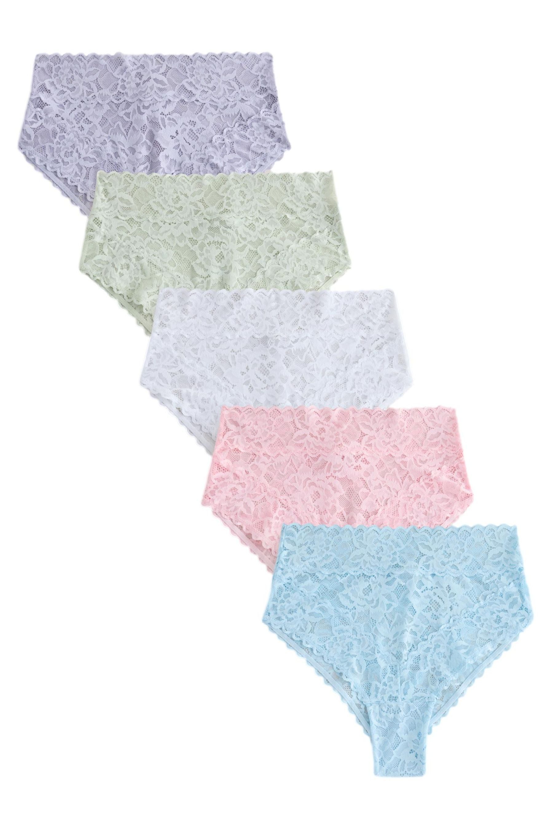 Next Taillenslip Hochbund-Spitzenslips, 5er-Pack, hoher Beinschnitt (5-St)