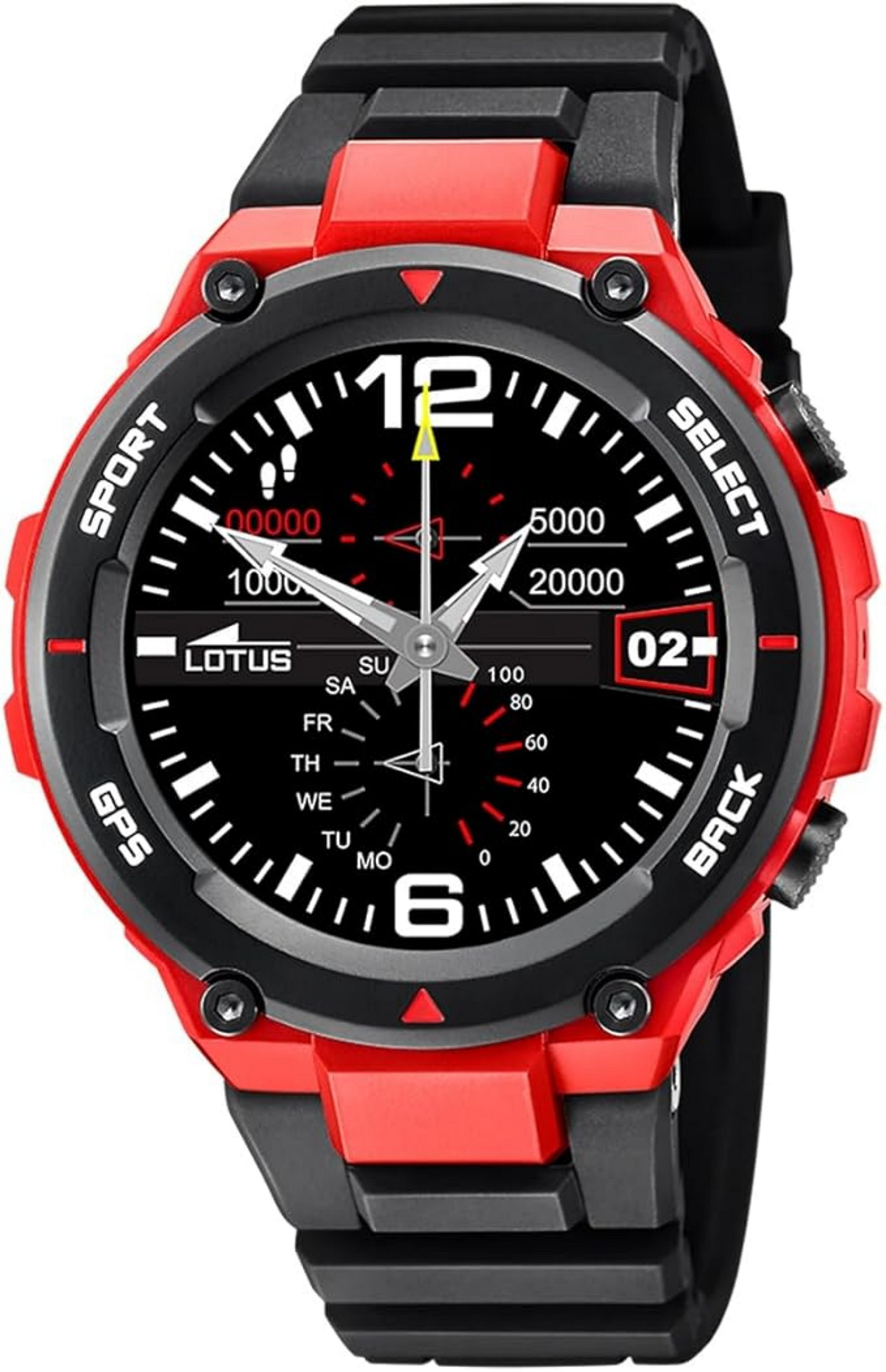 Lotus 50024/1 Smartwatch (1,9 cm, android ios), Smartwatch mit 50 mm Gehäuse, Pulssensor, Fitnessfunktionen