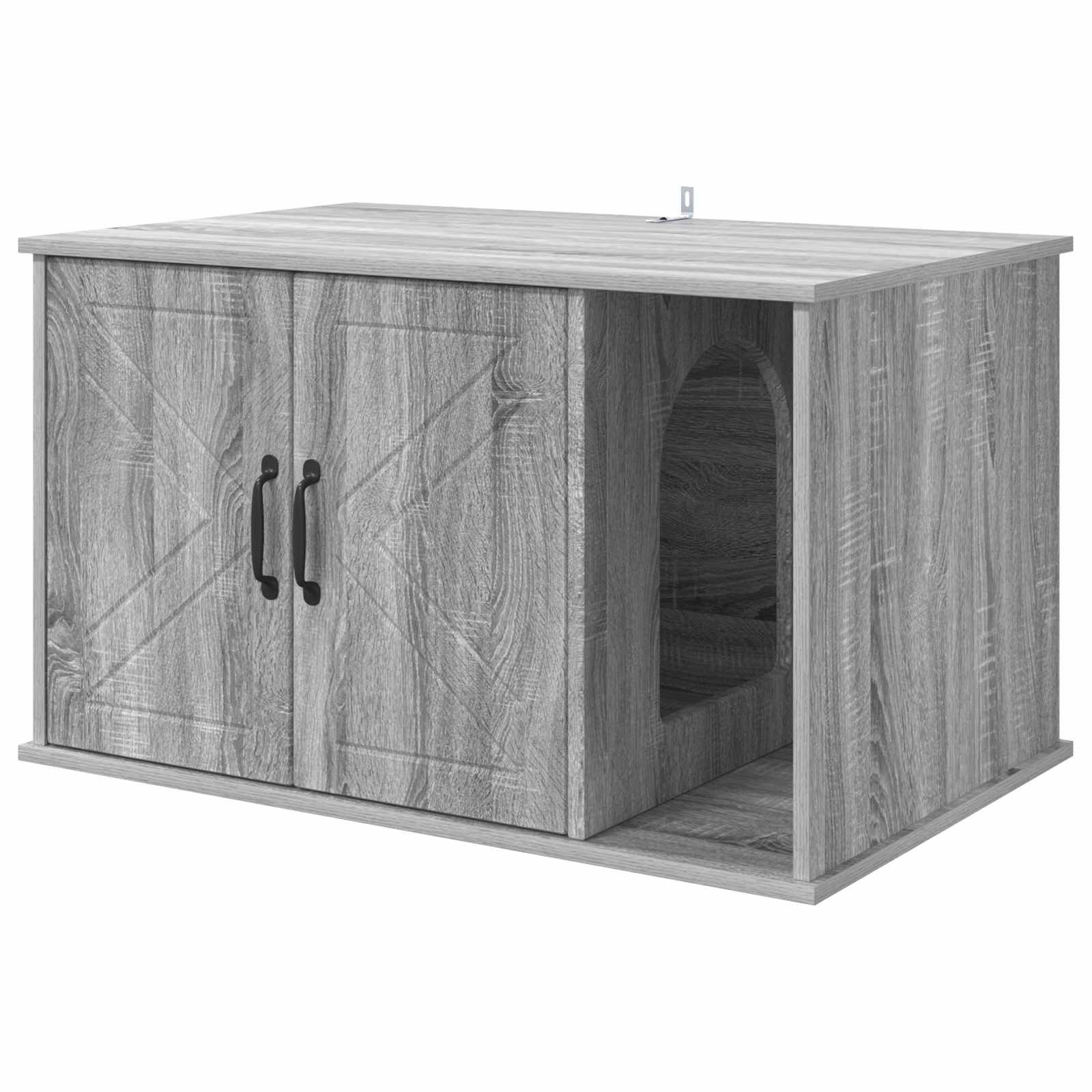 vidaXL Katzenhaus, Katzenhaus Graues Sonoma 85 x 55 x 50 cm Holzwerkstoff