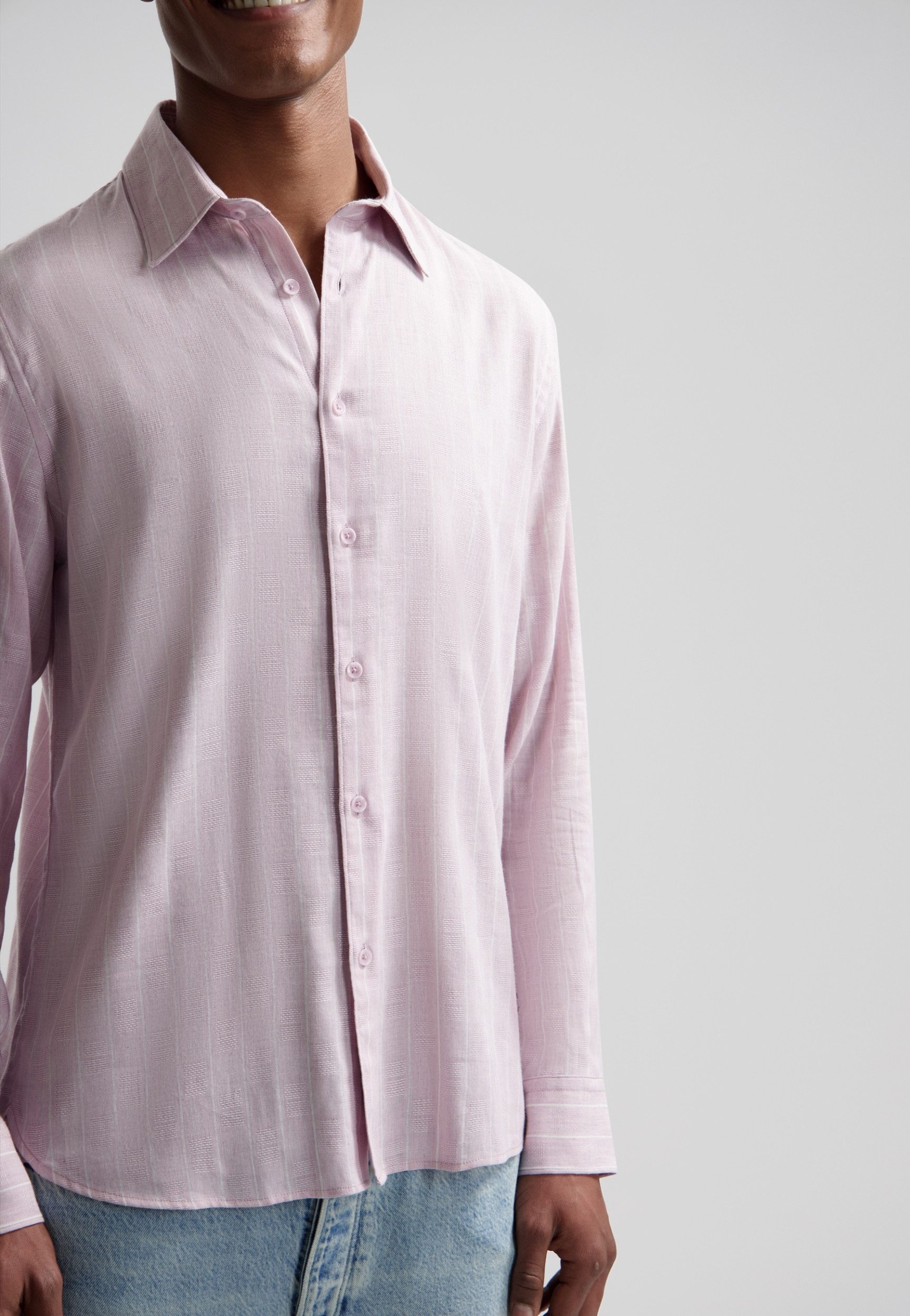 Dstrezzed Leinenhemd Langarmhemd - Herrenshirt - Hemd in Unifarbe