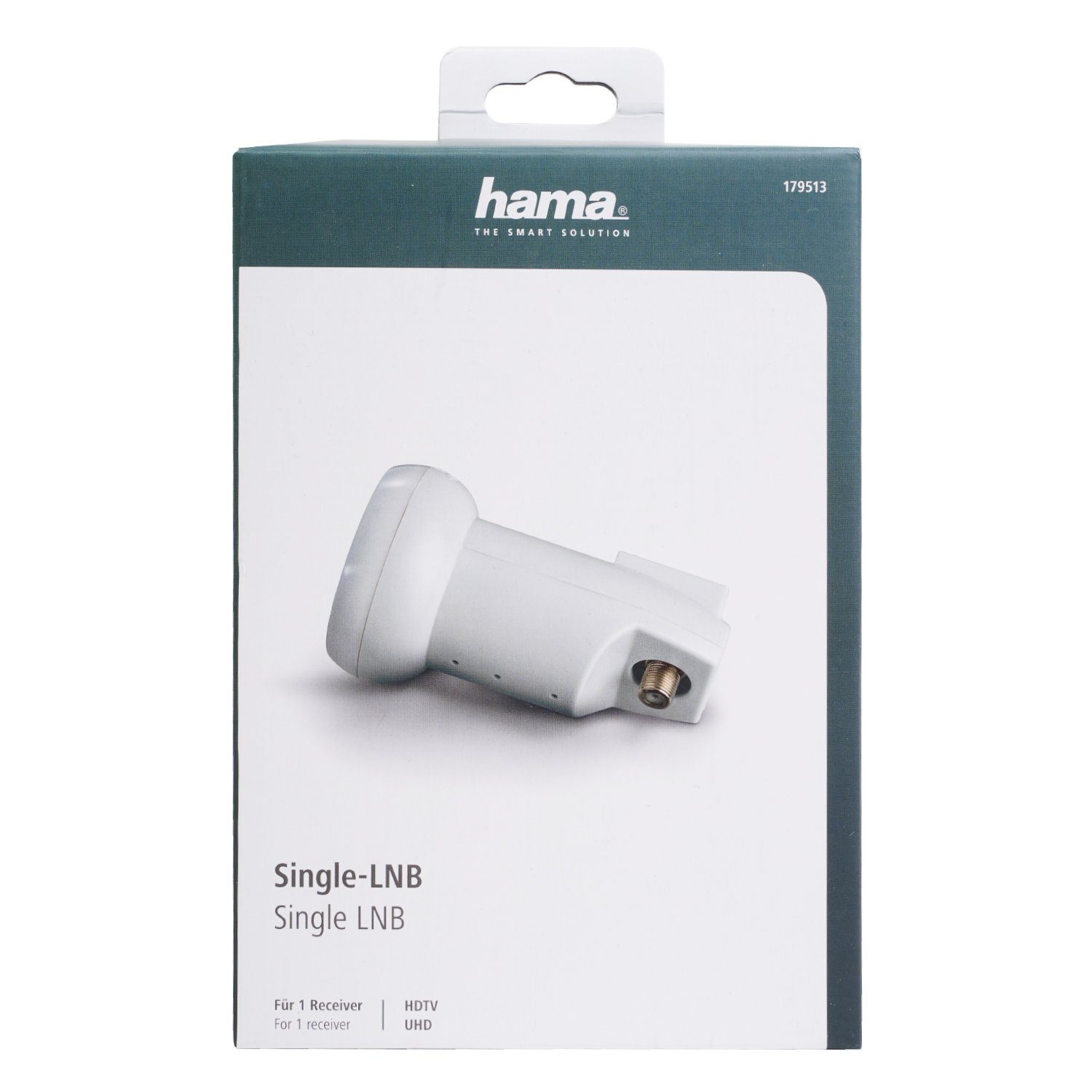 Hama Universal LNB Single (für Receiver LNB Premium Digital HD Sat-Schüssel TV HD HDTV) Full UHD 4K Sat-Anlage Universal-Quad-LNB 1080p