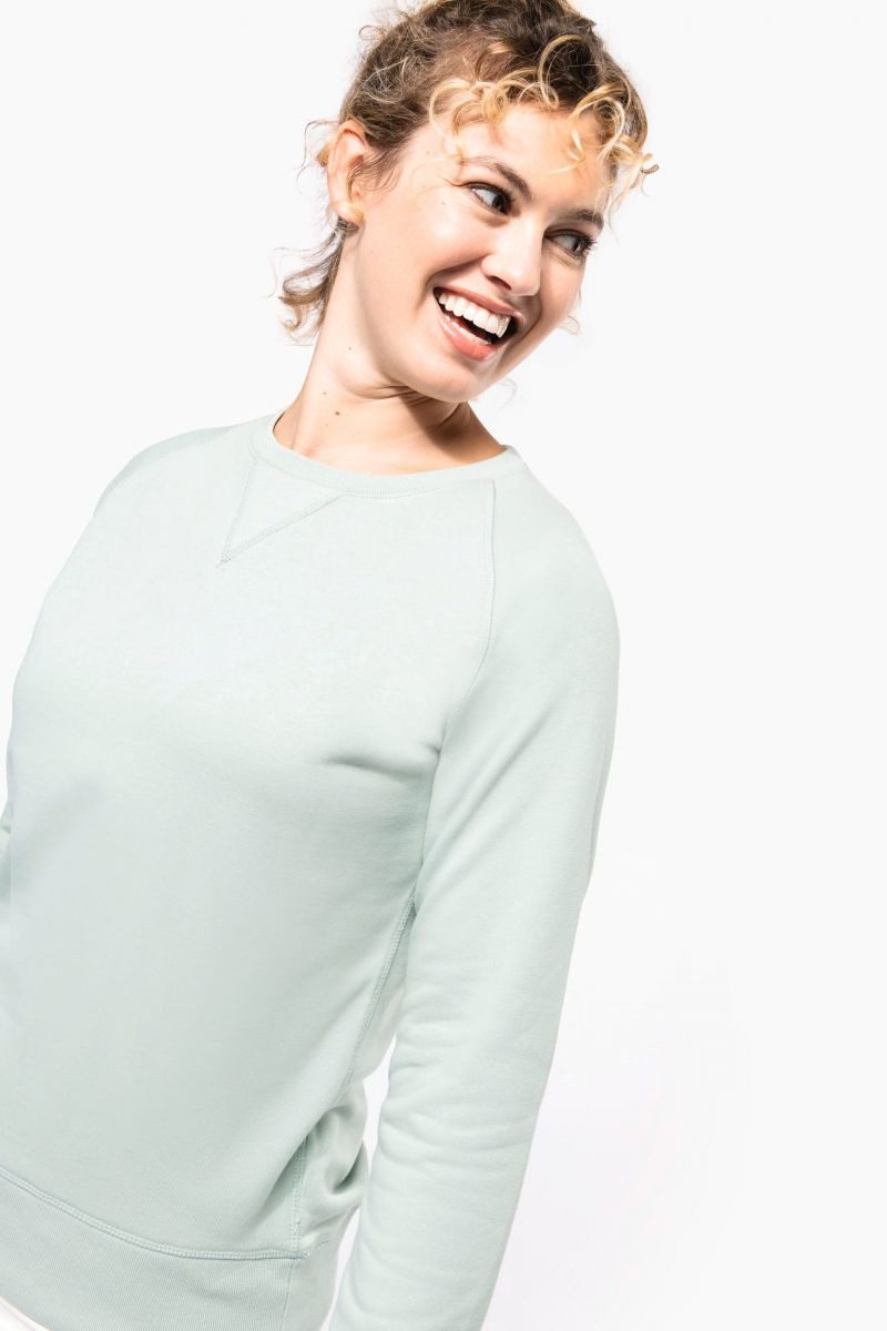 Kariban Sweatshirt Damen Sweatshirt BIO-BAUMWOLLE Rundhalsausschnitt Raglanärme