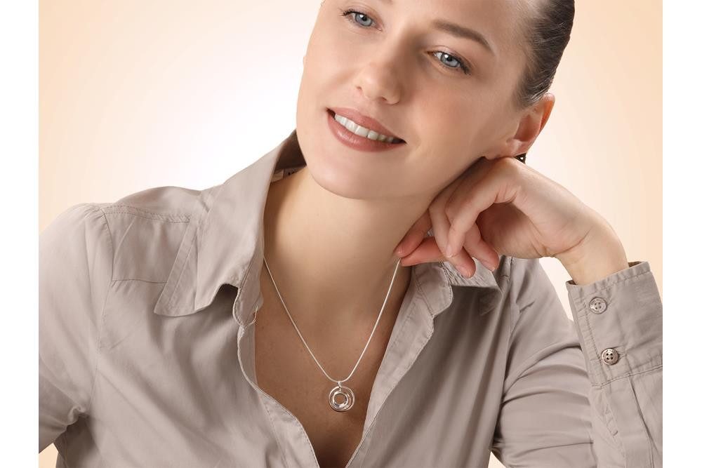 Silberkettenstore Kettenanhänger Anhänger, rund mit Zirkonia - 925 Silber günstig online kaufen