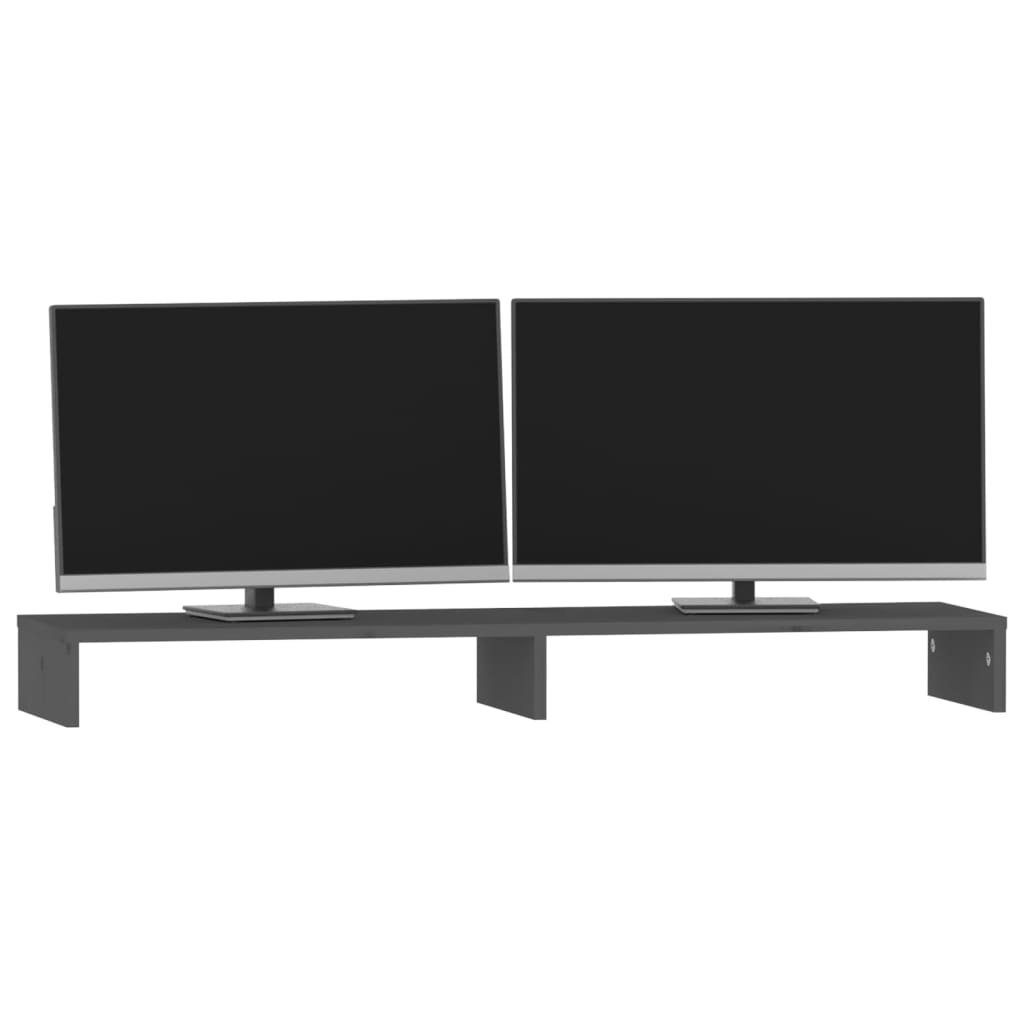 100x27x10 Massivholz Grau cm vidaXL Kiefer Monitorständer Monitorständer