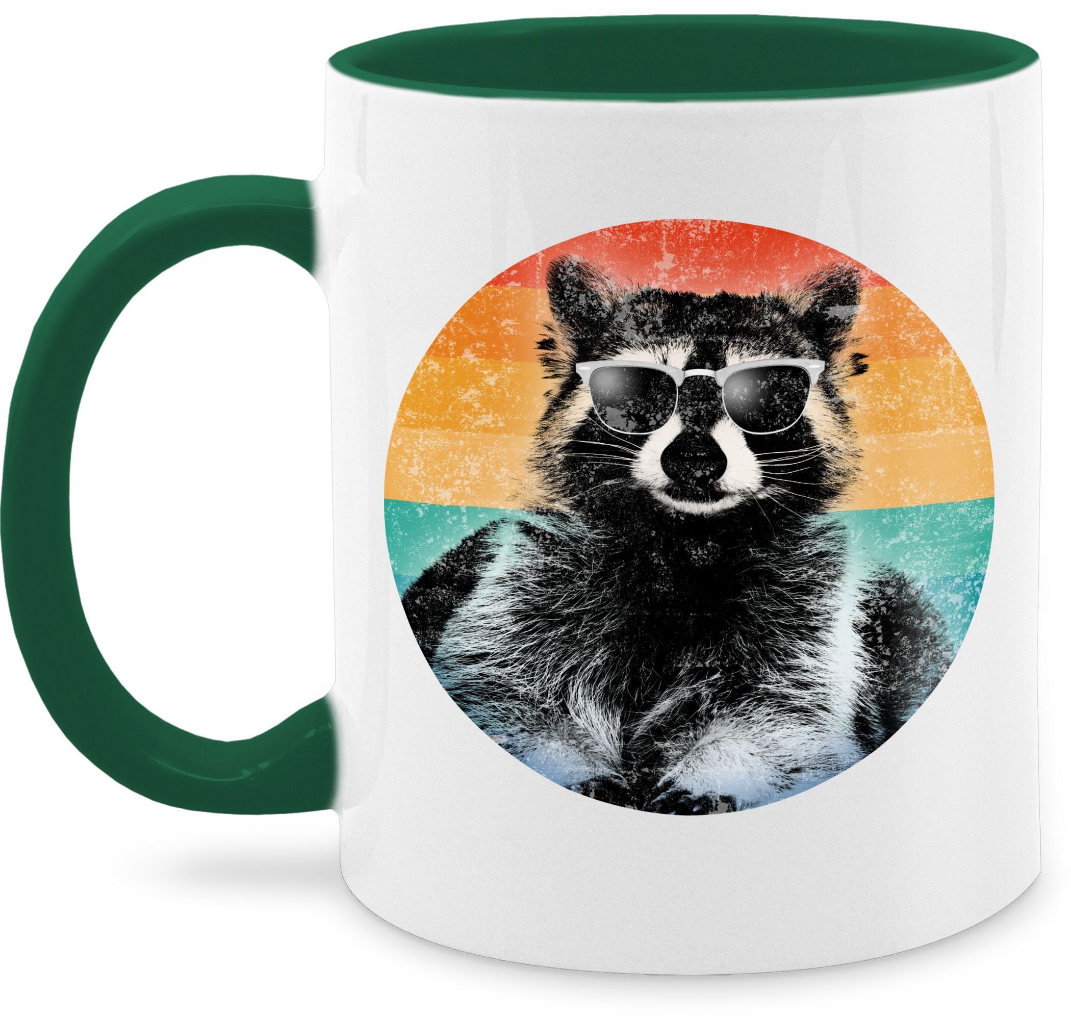 Statement Cooler Raccoon, Petrolgrün Keramik, Waschbär Tasse Shirtracer 2