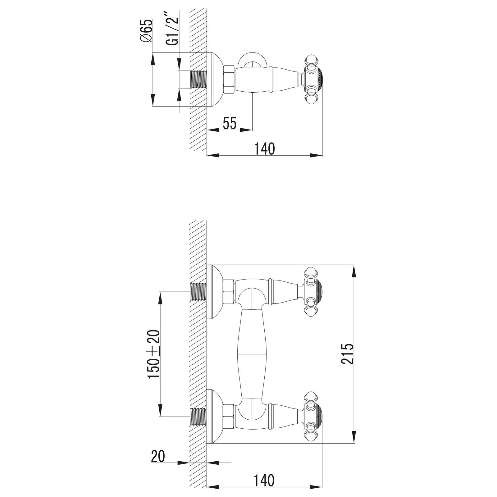 PaulGurkes Duscharmatur PGNV33-ZR