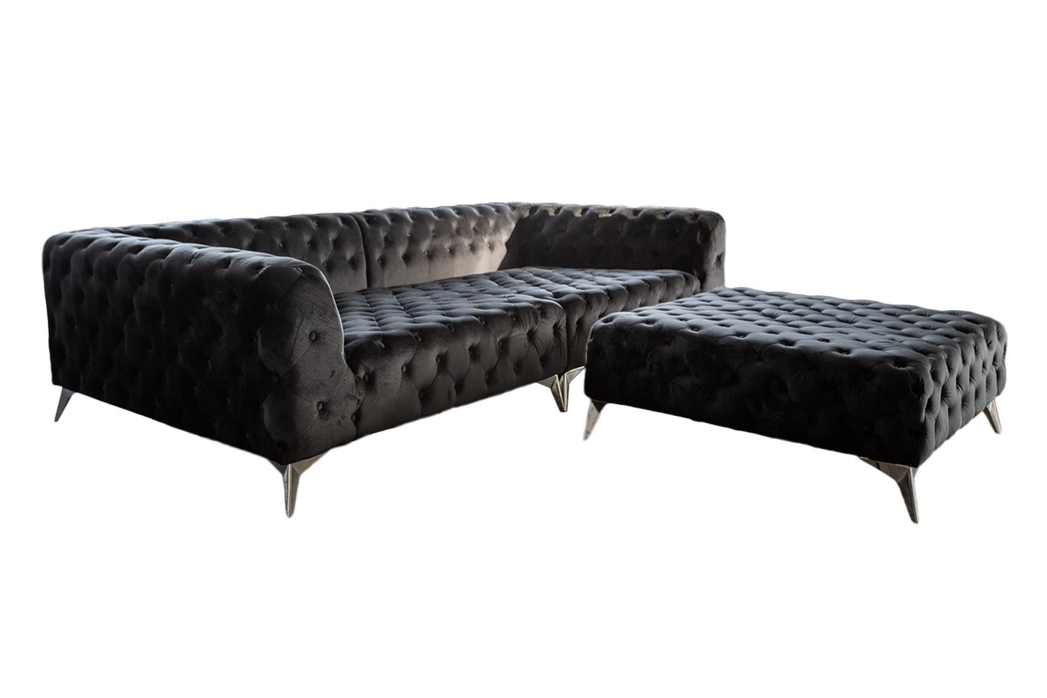 KAWOLA Big-Sofa NARLA, Couch Chesterfield Velvet, günstig online kaufen