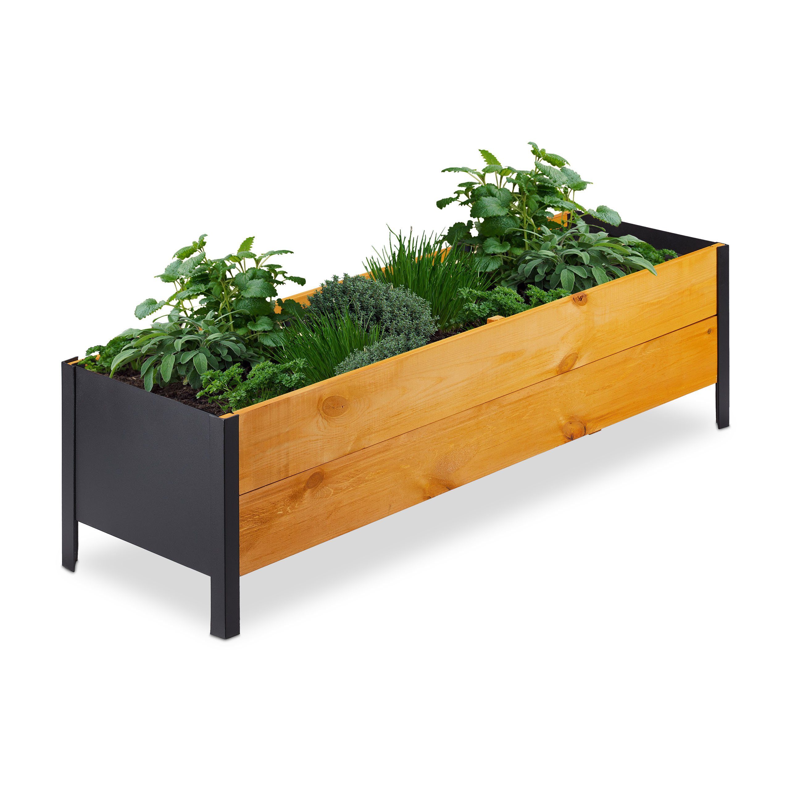 relaxdays Hochbeet Holz schmal
