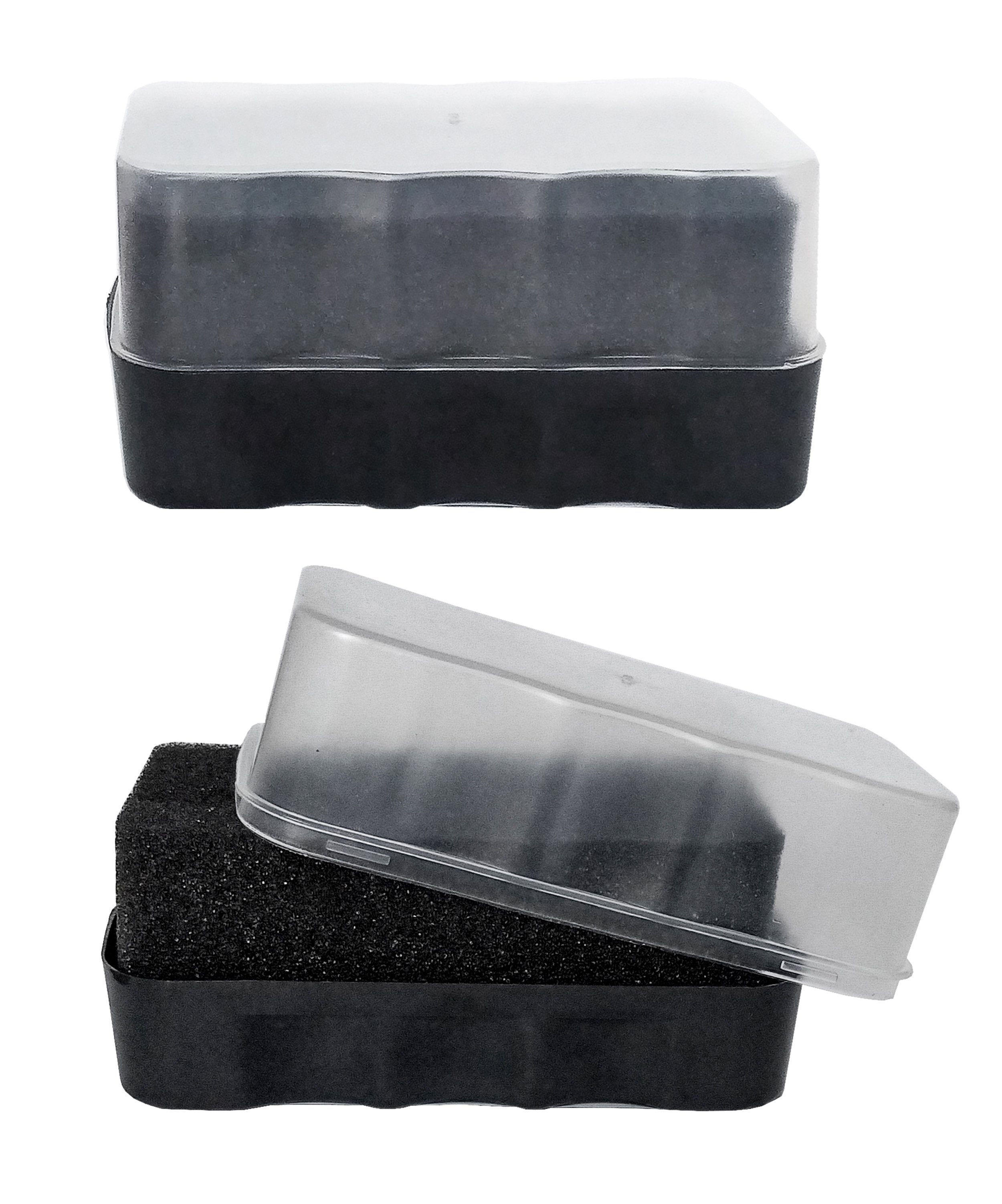 Lifetime Reinigungsschwamm 2x SCHUHPOLIER-SCHWAMM Neutral mit Behälter selbstglänzender 62, farblos Glanz Schuhputzschwamm Schuhschwamm Schuhpflege