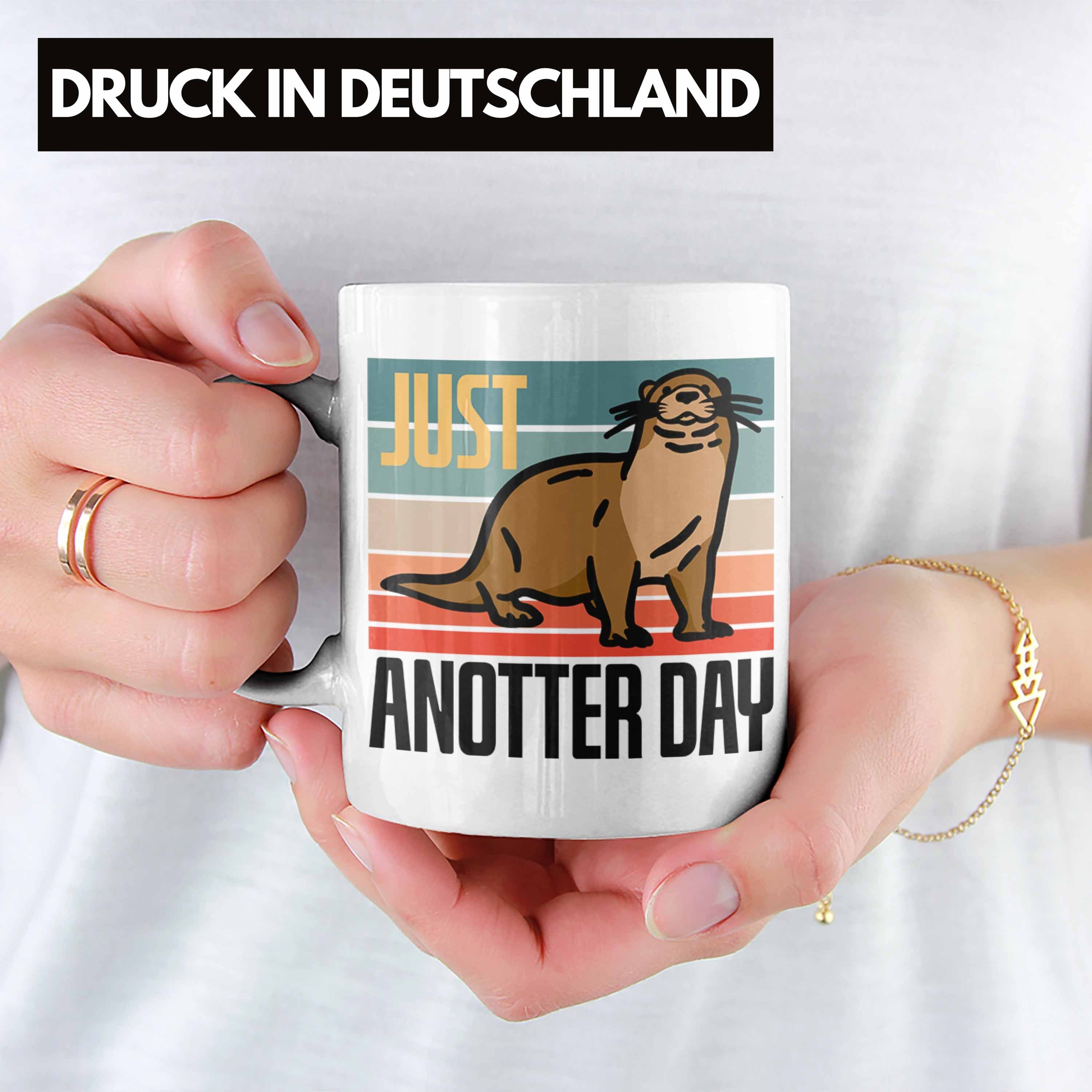 Tasse Trendation Lustige Tasse Otter Day" für Anotter Tierliebhaber Weiss Geschenk "Just