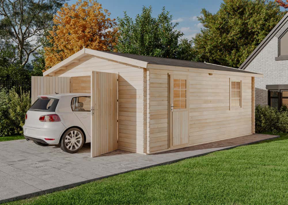 Alpholz Garage Holzgarage B-40 TE, in Naturbelassen