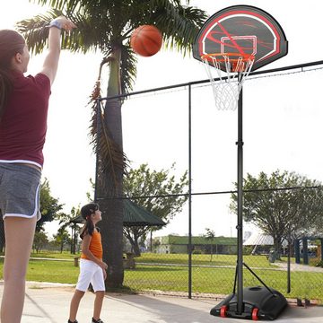 Yaheetech Basketballständer, Basketballkorb mit Rollen 217 bis 277 cm