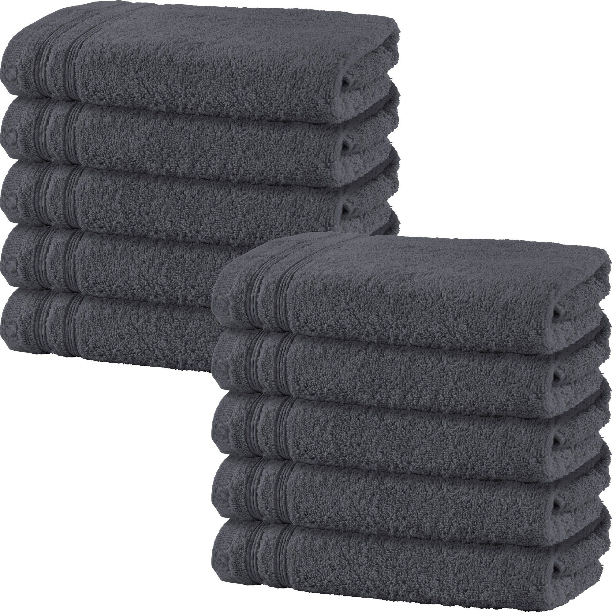 Erwin Müller Duschtuch Duschtuch "Heidelberg" 10er-Pack, Walk-Frottier Uni