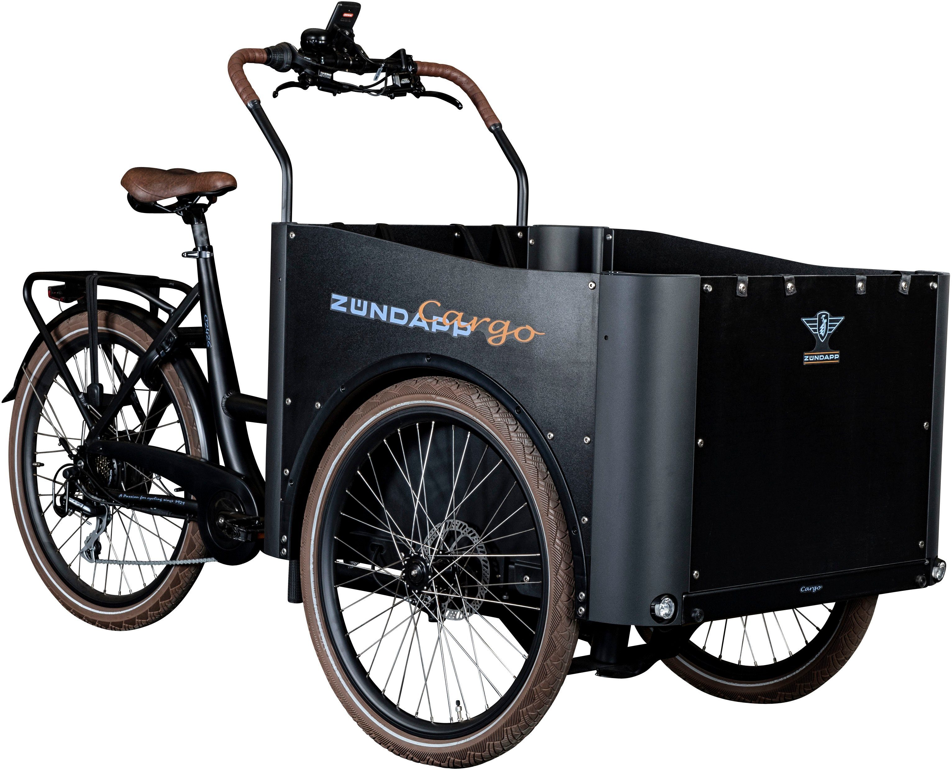 Zündapp E-Bike Lastenrad Cargo C2426, 7 Gang Shimano, Kettenschaltung, Heckmotor, 576 Wh, Pedelec, Elektrofahrrad für Damen u. Herren