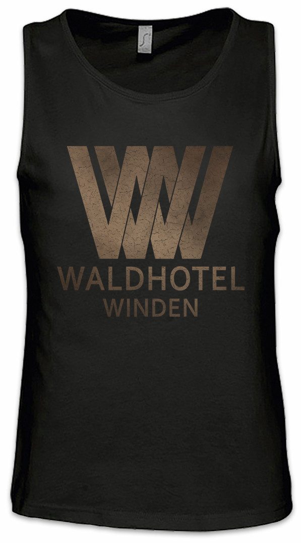 Tanktop Waldhotel Winden Ärmelloses T-Shirt Logo Symbol Sign Dark Regina