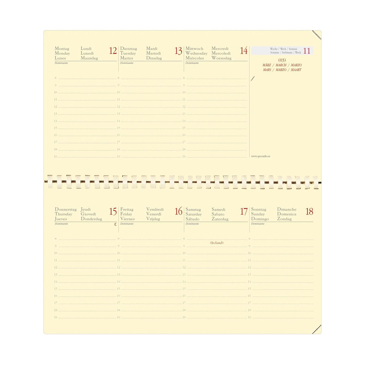 Quo Vadis Taschenkalender PLANITAL Einlage ML 2027