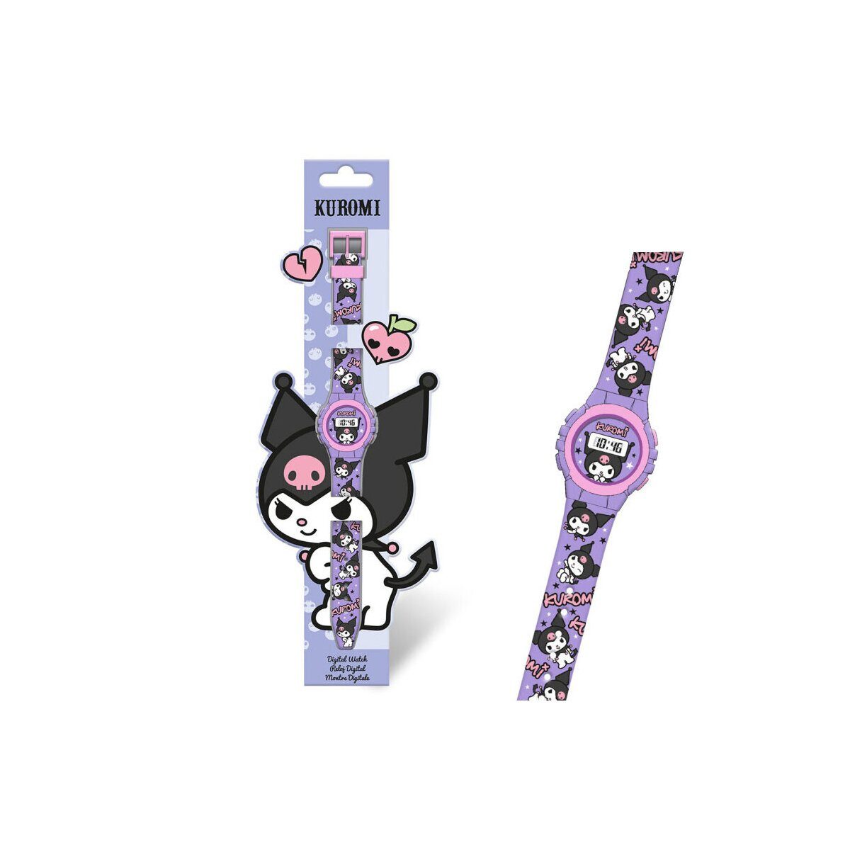 Hello Kitty Digitaluhr Hello Kitty Kuromi digitale LED Uhr für Kinder – Stylische Armbanduhr, (1-tlg)