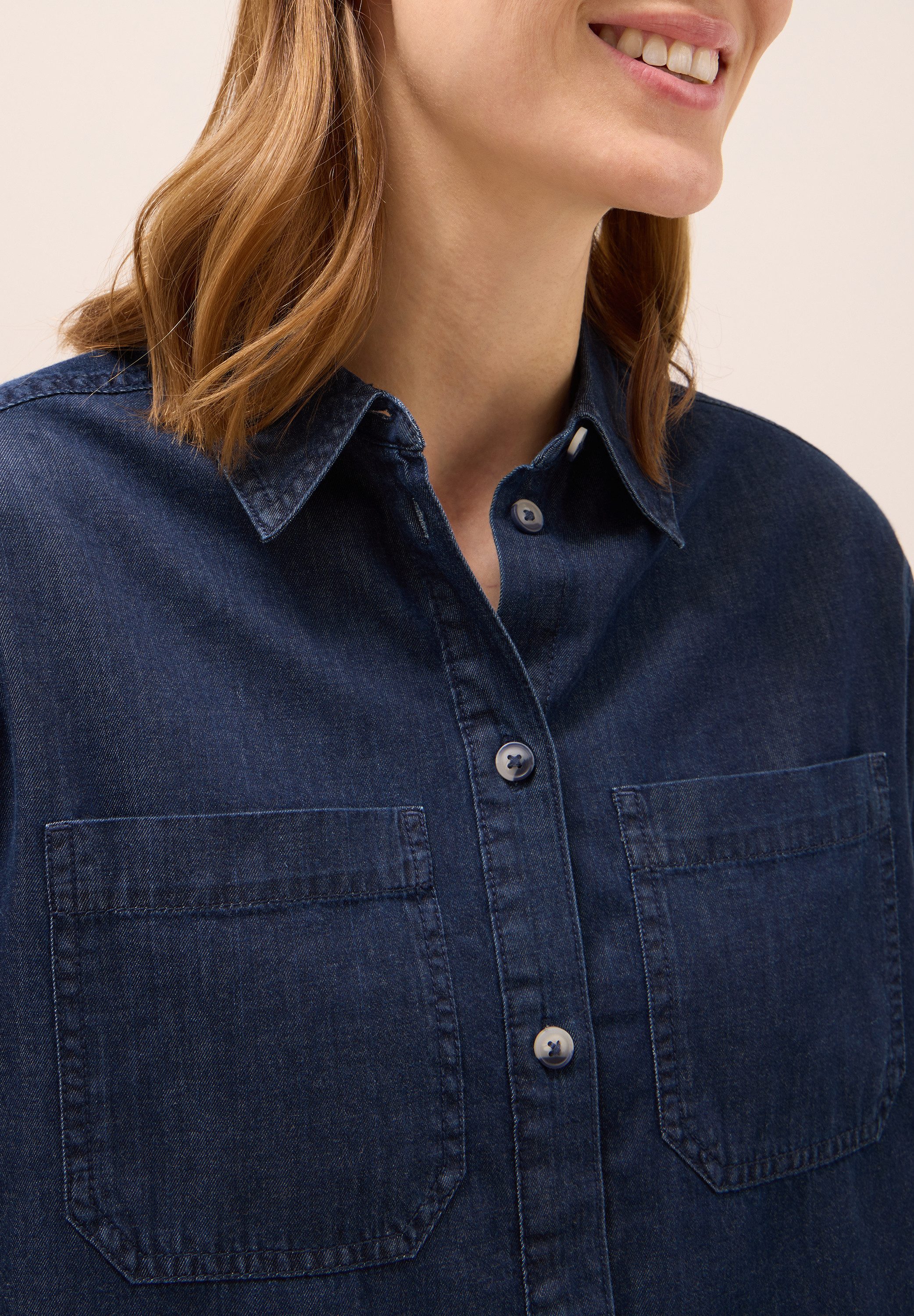 CECIL Hemdbluse im Denim-Look günstig online kaufen