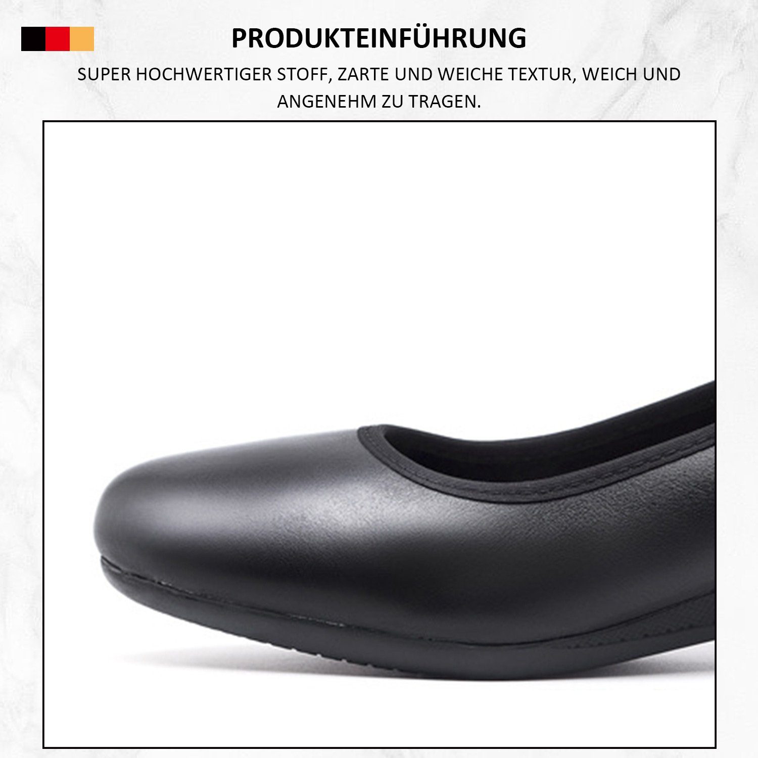 runder Pumps geschlossener Linie Frauen Zehenpartie MAGICSHE Pumps formelle Schuhe mit Schwarz006 Bequeme in klassischer