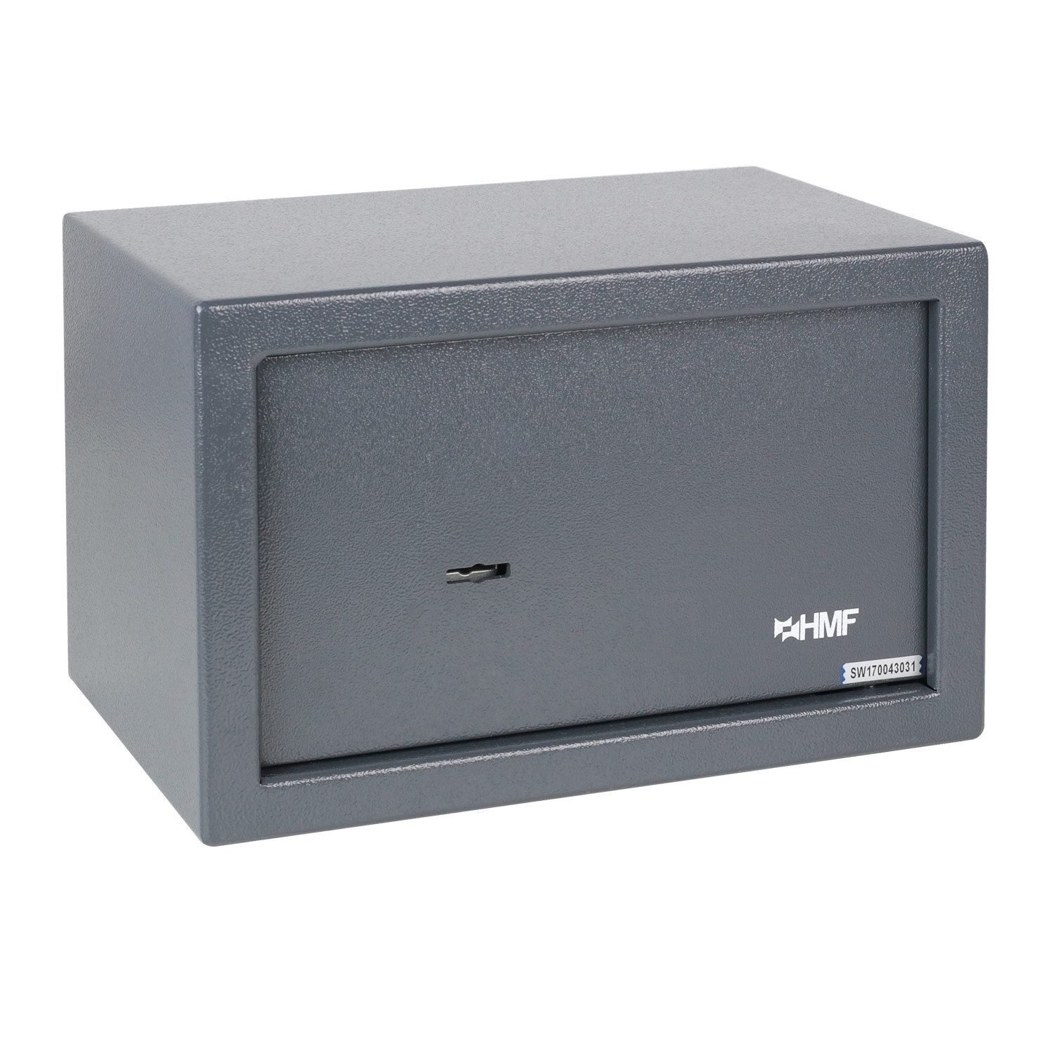 HMF Möbeltresor Safe Tresor mit Schlüssel, Möbeltresor, mit Doppelbartschloss, 31 x 20 x 20 cm, Anthrazit