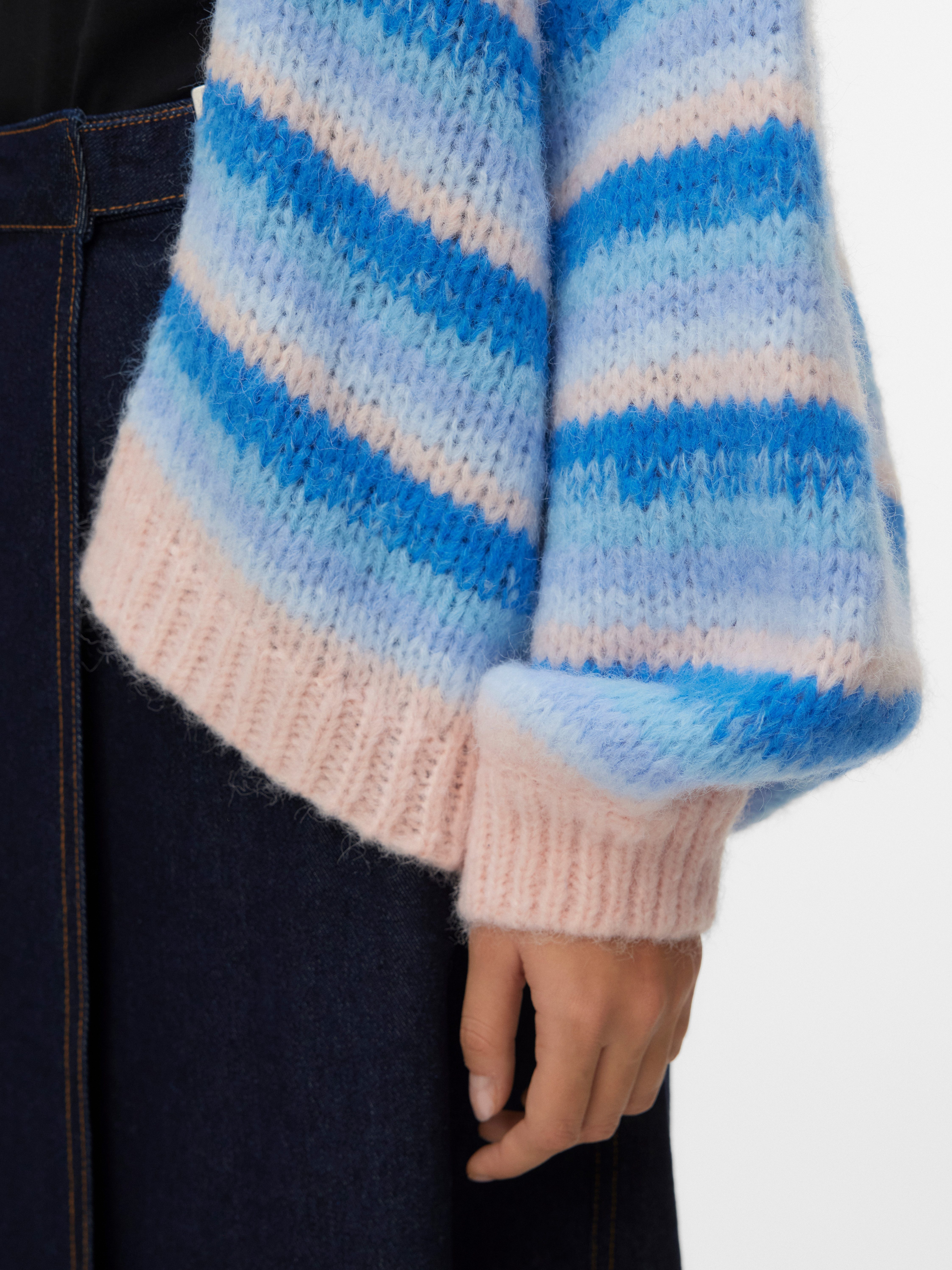 Vero Moda Strickjacke VMMAYBE STRIPE LS OPEN CARDIGAN NOOS Kunstfaser, loose fit