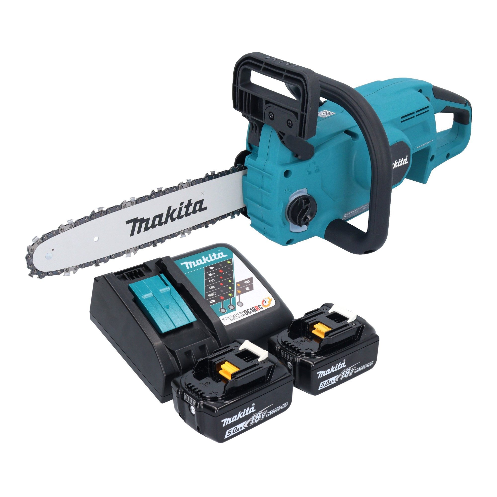 Makita Akku-Kettensäge DUC 307 RT2X3 18 V 30 cm Brushless + 2x Akku 5,0 Ah + Ladegerät