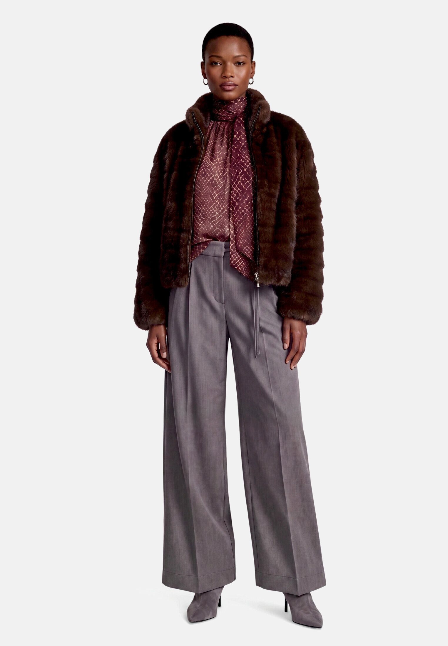 Zero Schluppenbluse Damen mit Print.