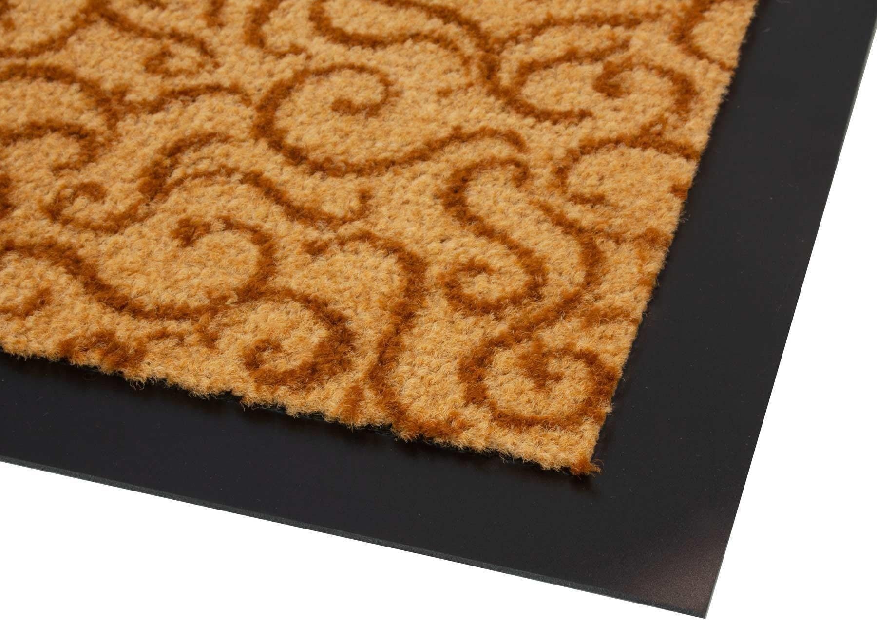 Fußmatte in Höhe: rechteckig, Outdoor mm, BRASIL, geeignet, beige Primaflor-Ideen In- Schmutzfangmatte, und 6 waschbar Textil,