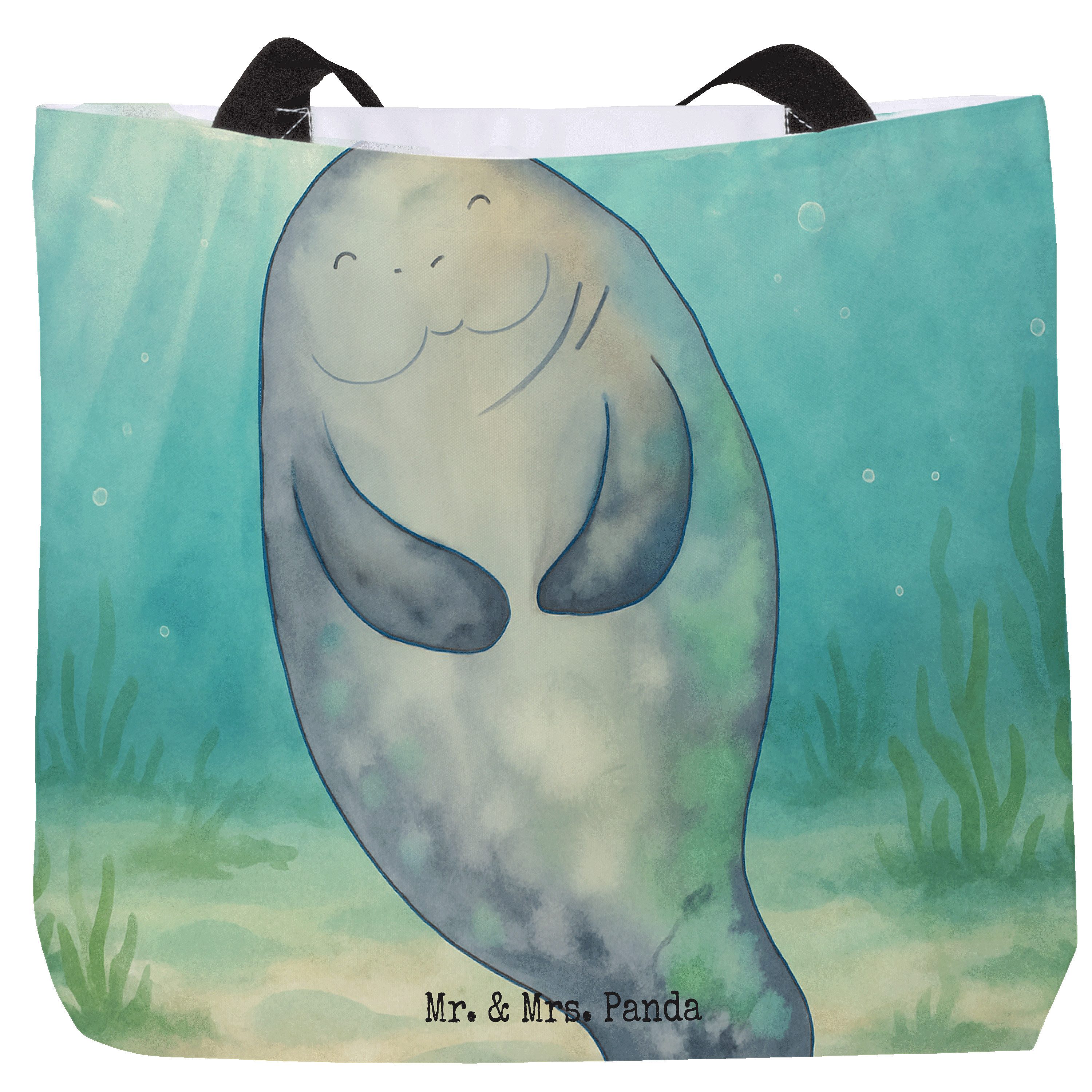 Shopper Seekuh Happy Design, Beutel, Weiß, Zufrieden, Freundin, Schultasche