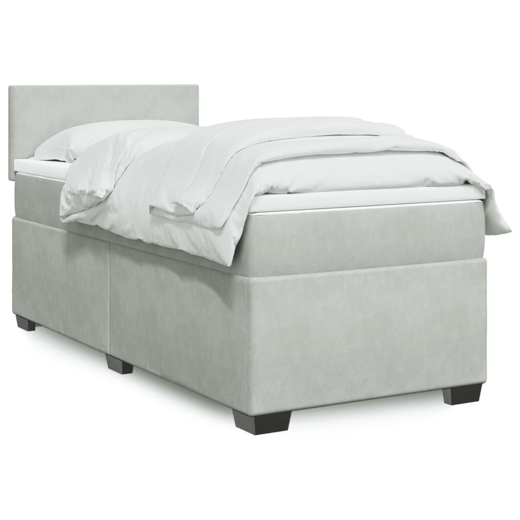 vidaXL Bett Boxspringbett mit Matratze Hellgrau günstig online kaufen