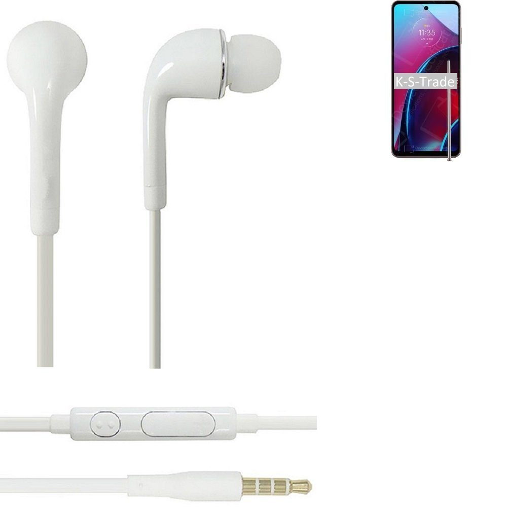 Stylus Moto Lautstärkeregler In-Ear-Kopfhörer K-S-Trade weiß 3,5mm) (Kopfhörer (2022) für G u Motorola Mikrofon Headset mit