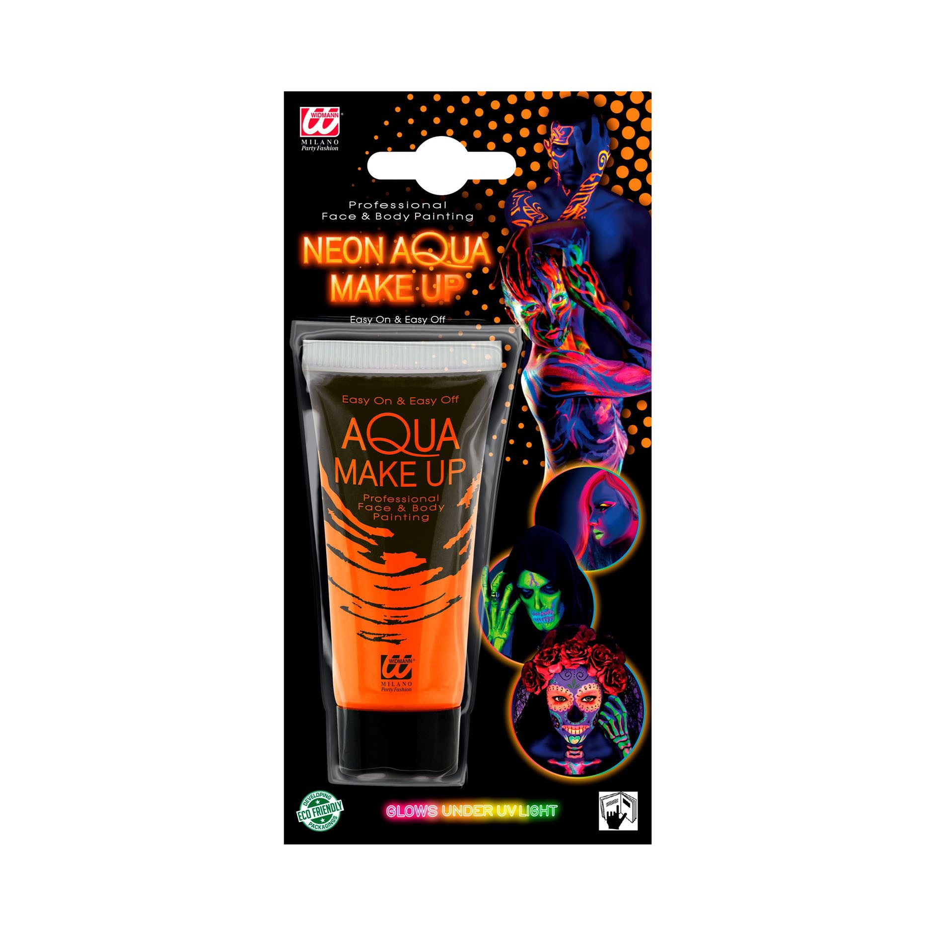 Theaterschminke Aqua Make-up - Tube 30 ml, Neon Orange