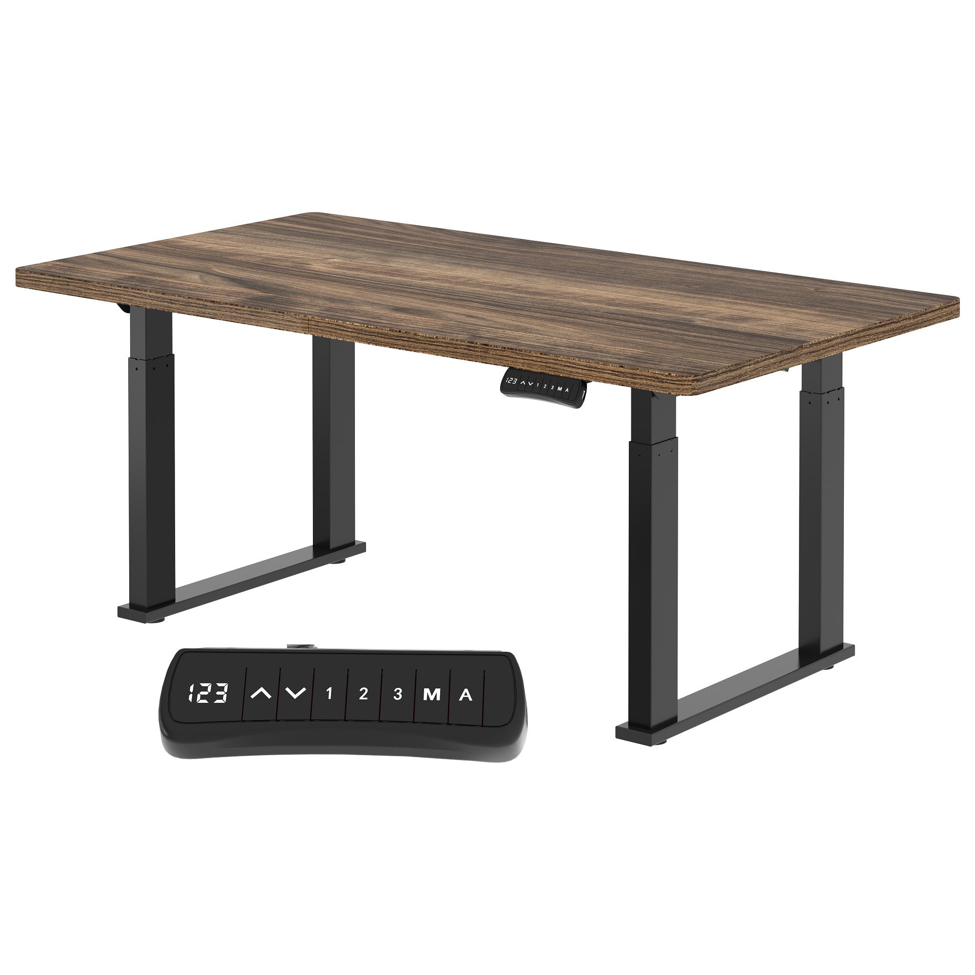 FLEXISPOT Schreibtisch Elektrisch höhenverstellbarer Konferenz- & Schreibtisch (Doppelmotorsystem, Großformatige Tischplatte 160 × 80 cm, 3 Speicherhöhen & Timer & Anti-Kollision, LED-Display, Moderner Esstisch), 150 kg Tragkraft