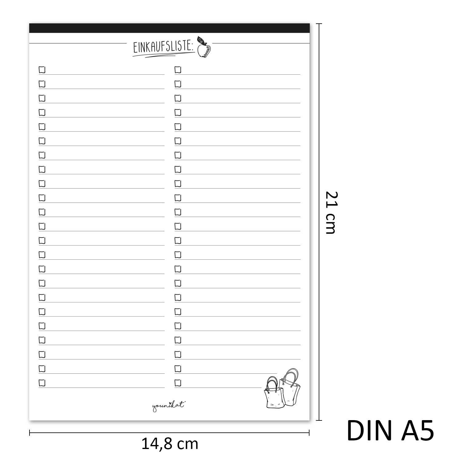 younikat Notizblock Einkaufslisten DIN A4 - A6