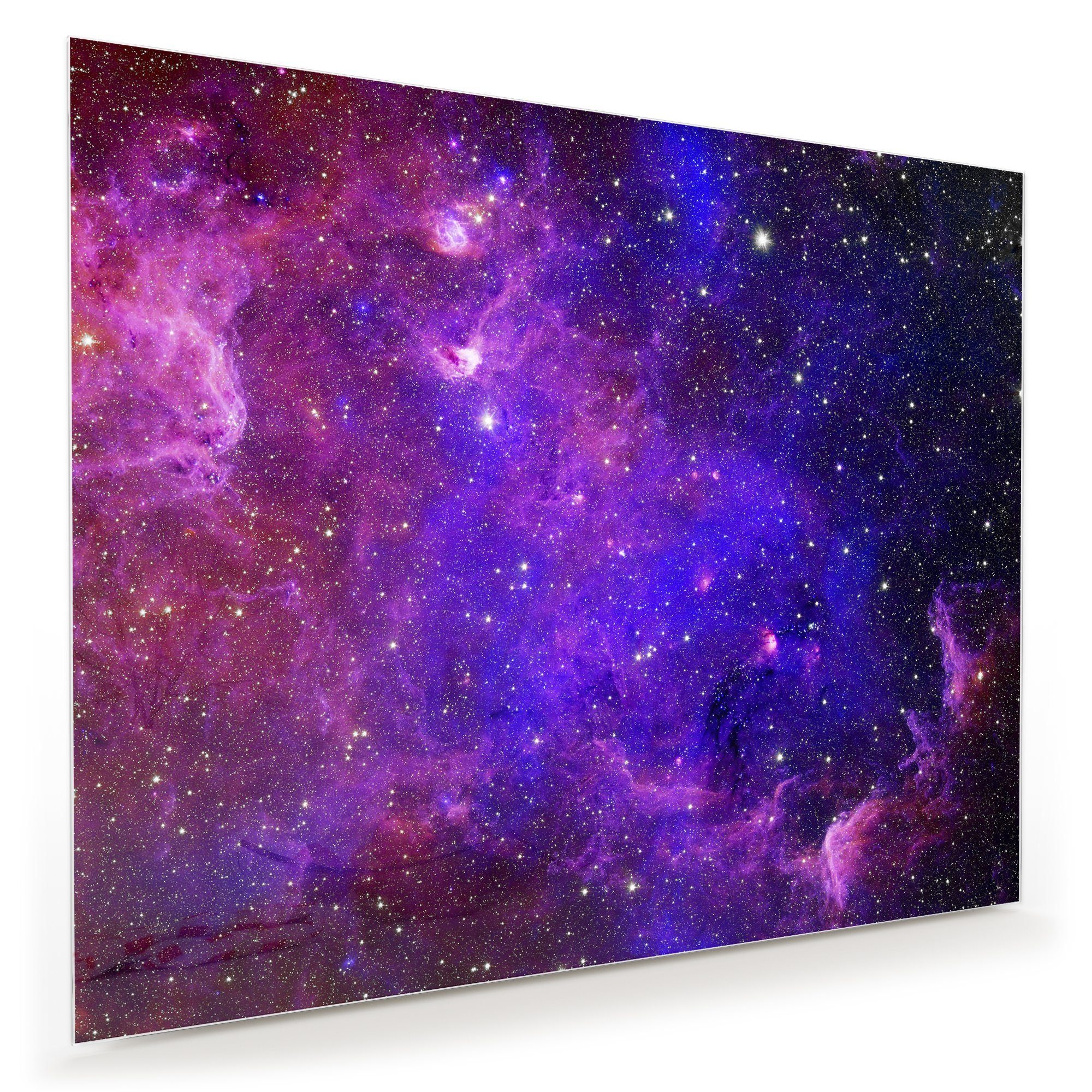 Primedeco Glasbild Wandbild Galaxie Sterne mit Aufhängung, Weltall